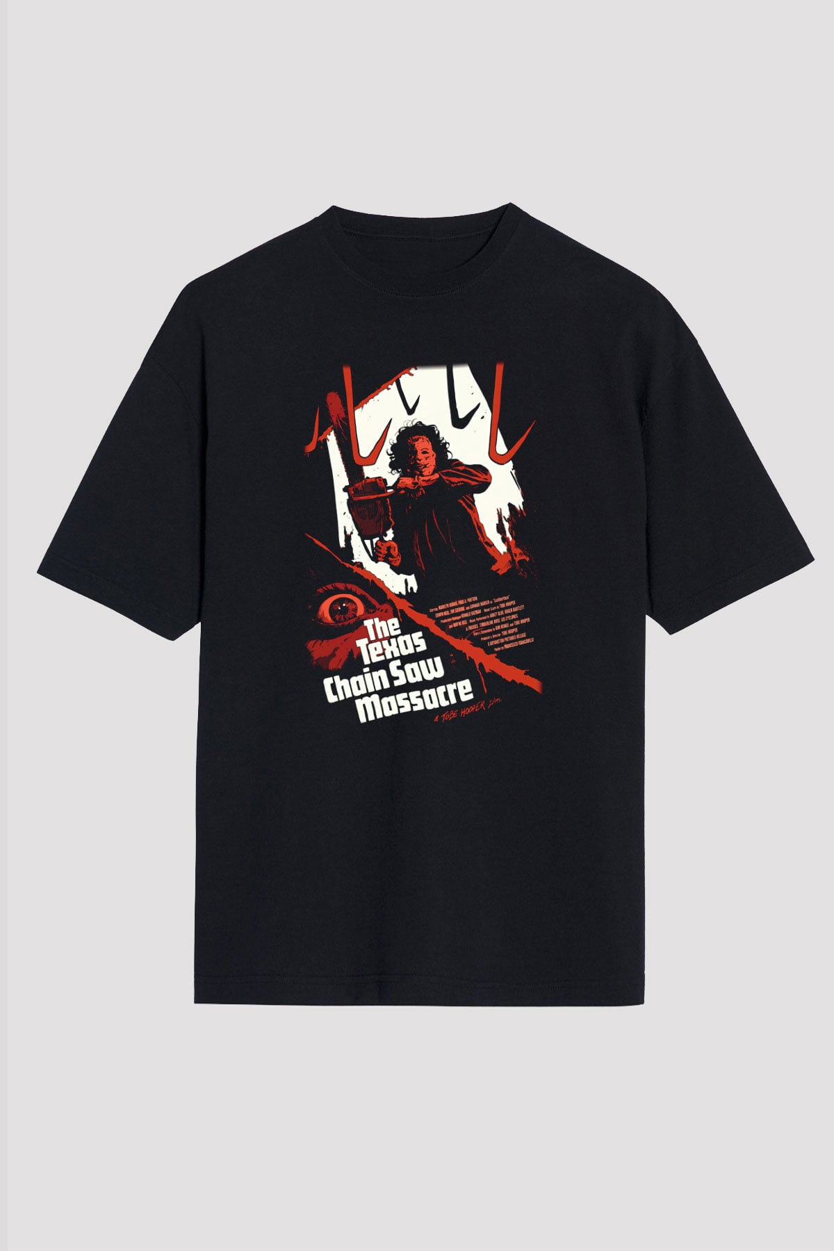 Texas Chain Saw Massacre Siyah Unisex Oversize Tişört