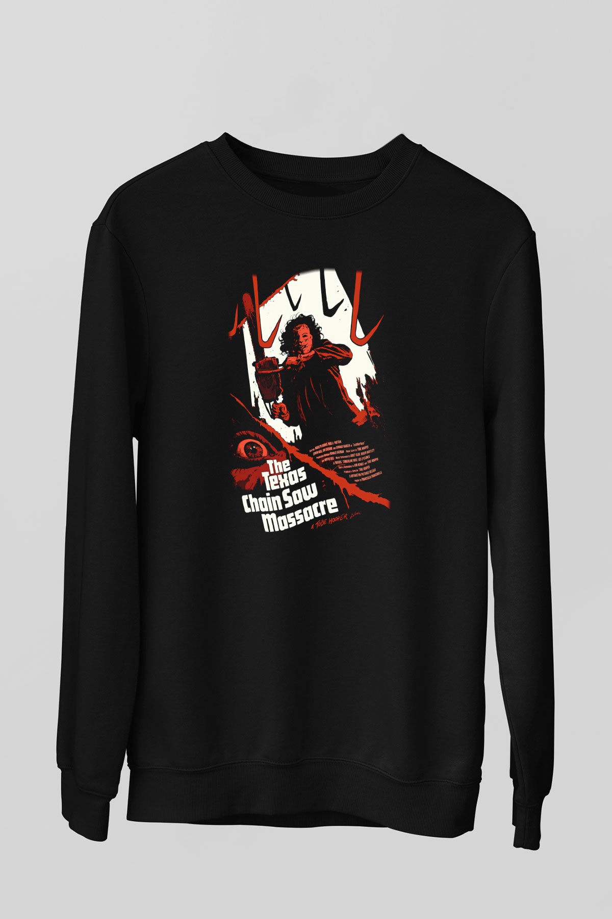 Texas Chain Saw Massacre Siyah Unisex Sweatshirt