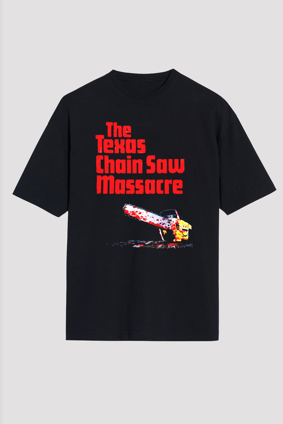 Texas Chain Saw Massacre Siyah Unisex Oversize Tişört
