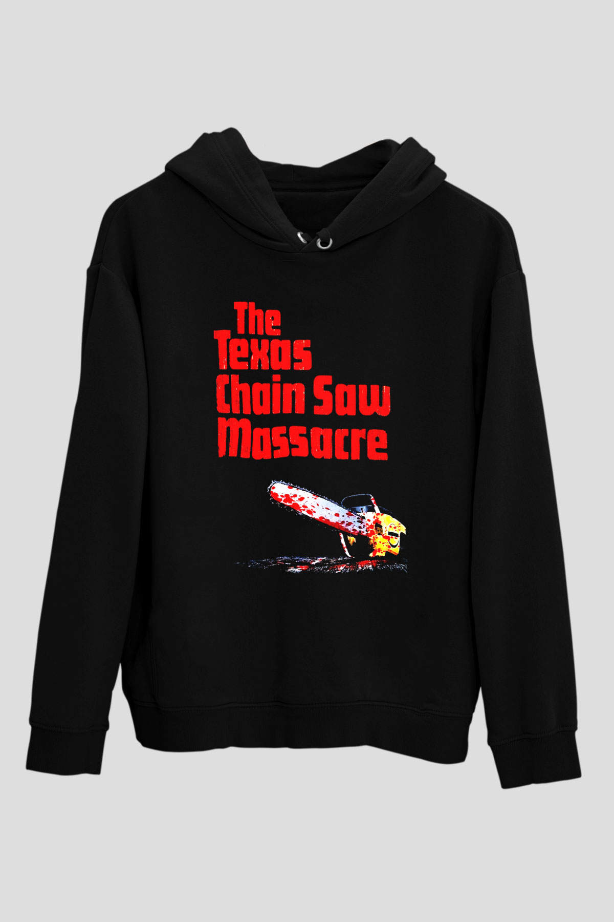 Texas Chain Saw Massacre Siyah Unisex Kapüşonlu Sweatshirt