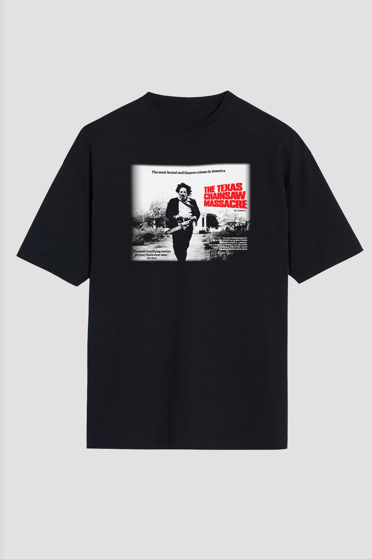 Texas Chain Saw Massacre Siyah Unisex Oversize Tişört