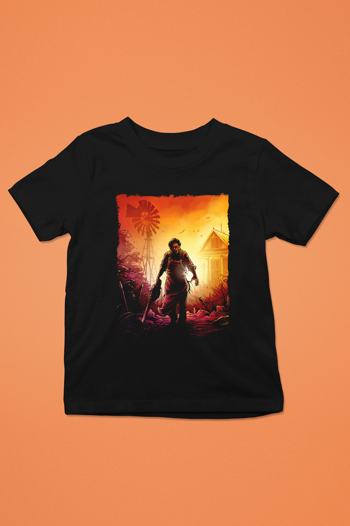 Texas Chain Saw Massacre Siyah Unisex  Çocuk Tişört