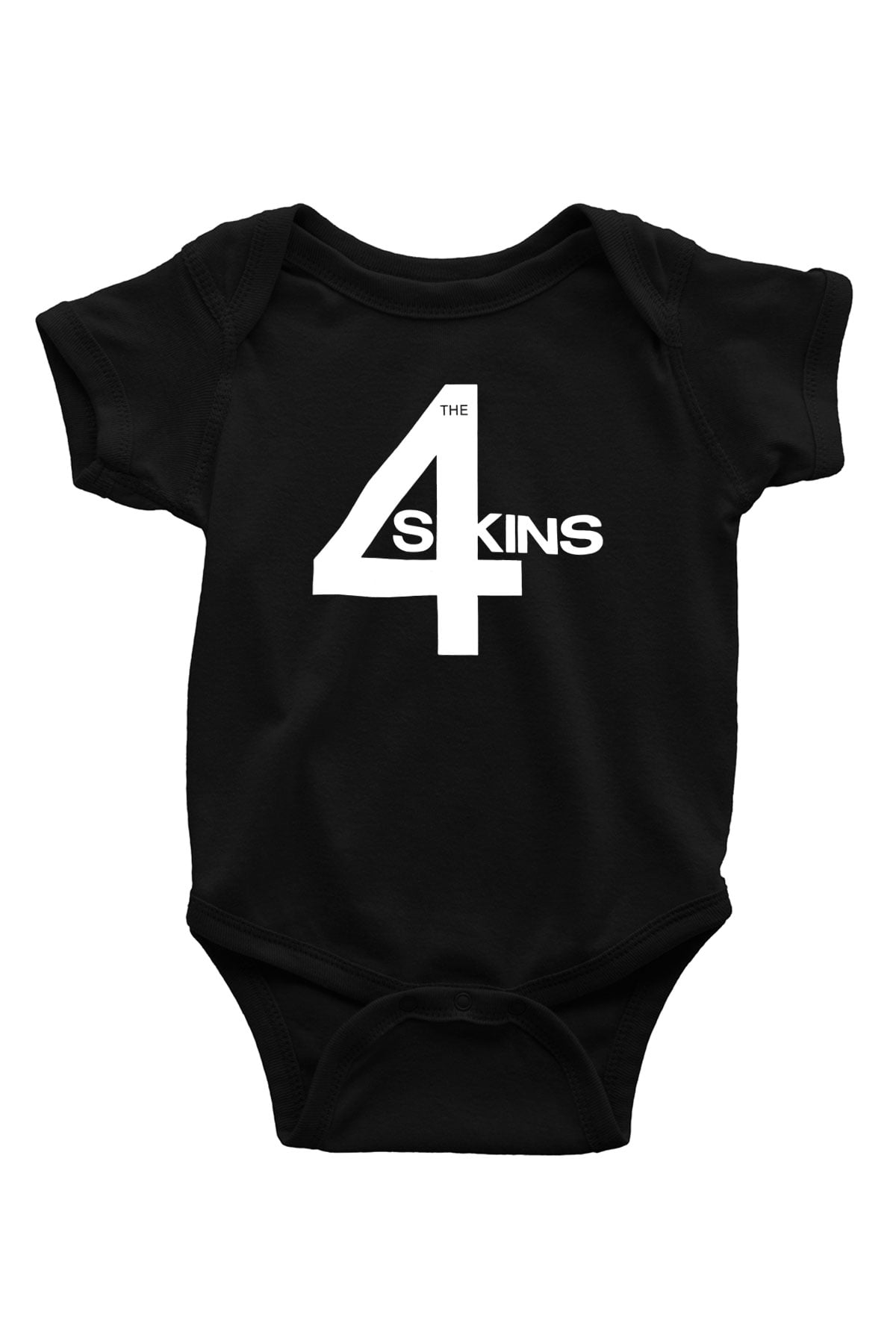 The 4 Skins Baskılı Unisex Siyah Bebek Body - Zıbın