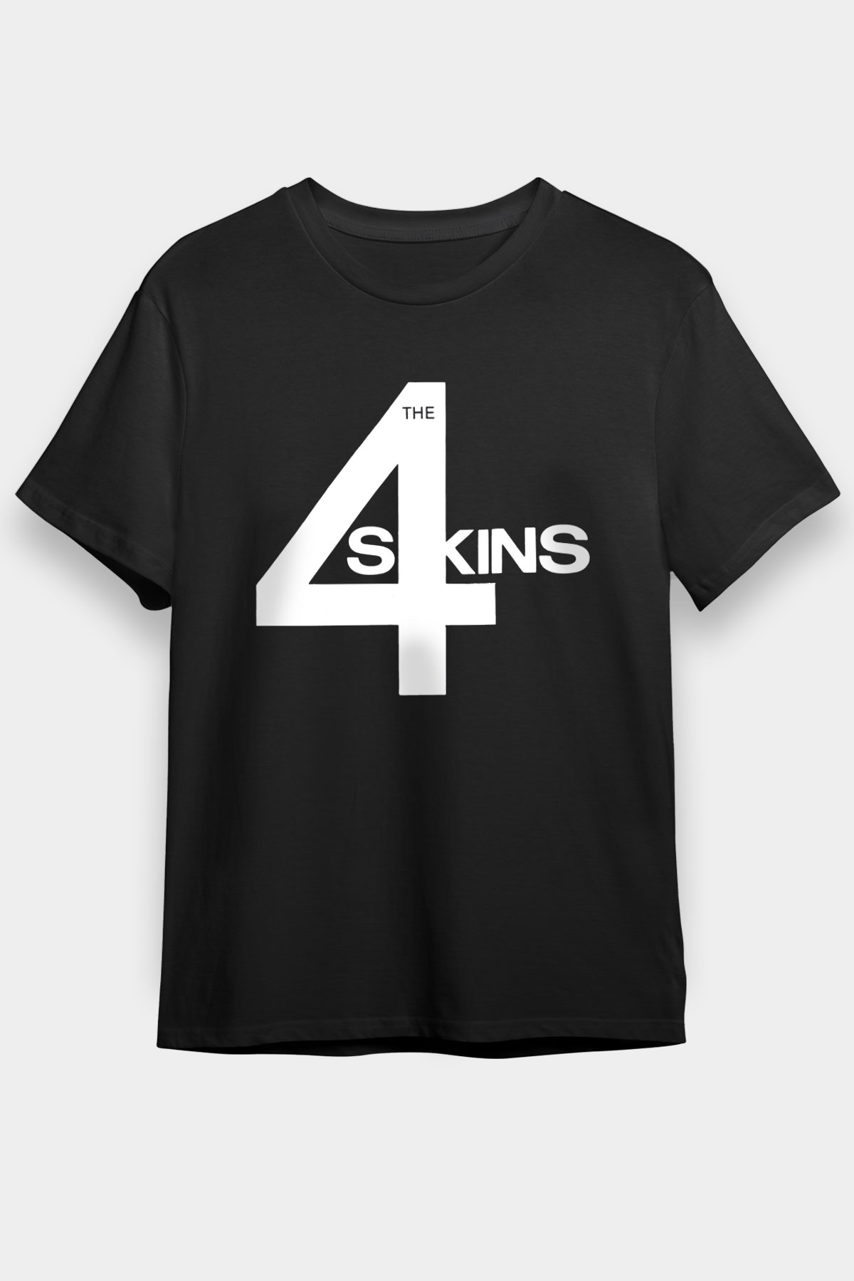 The 4 Skins Baskılı Unisex Siyah Tişört - Tshirt