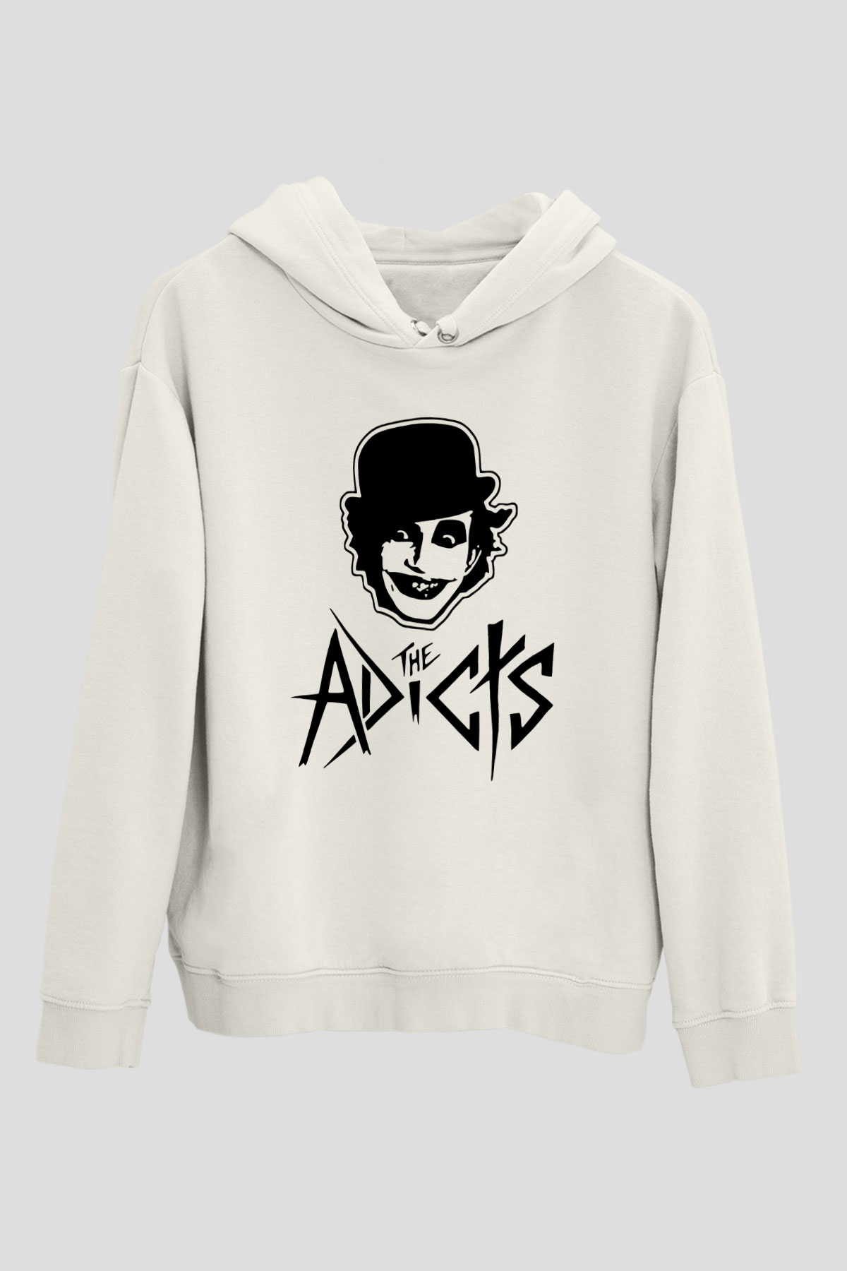The Adicts Beyaz Unisex Kapşonlu Sweatshirt