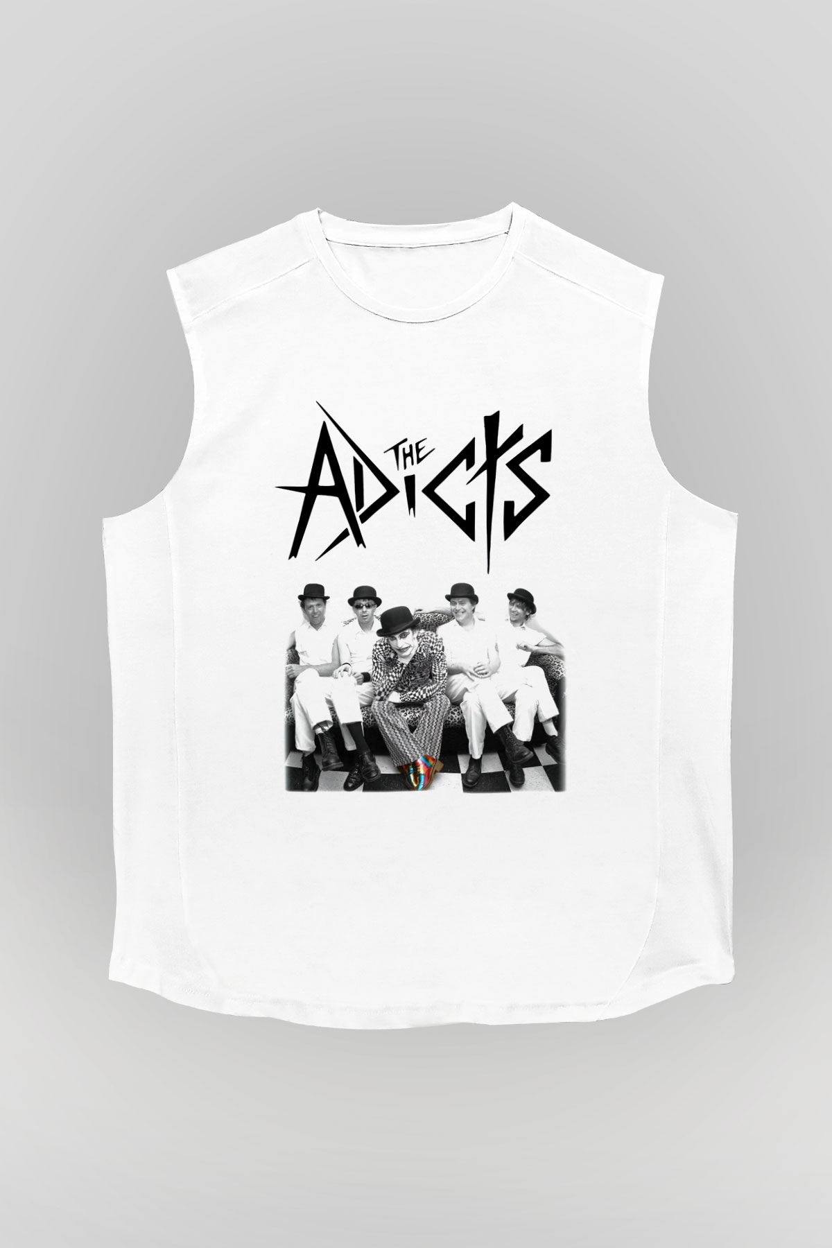 The Adicts Beyaz Unisex Kolsuz Tişört