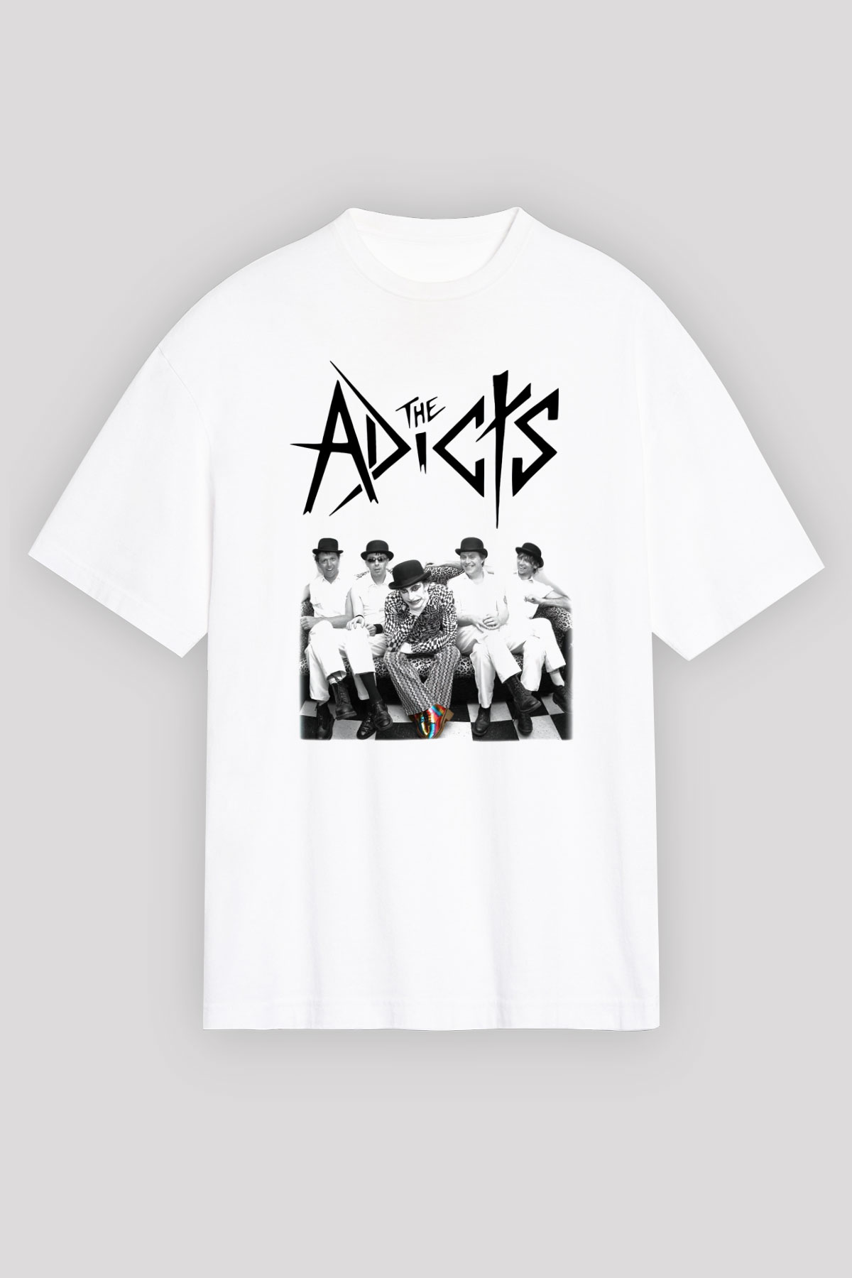 The Adicts Beyaz Unisex Oversize Tişört T-Shirt