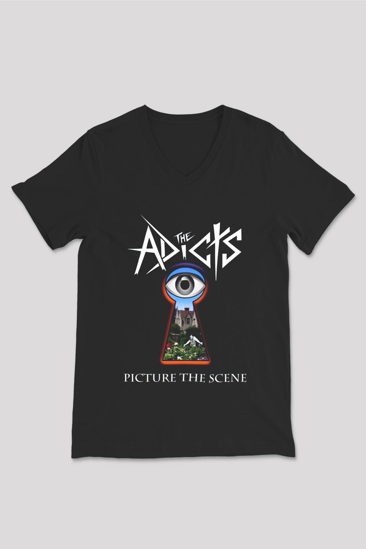 The Adicts Siyah Unisex V Yaka Tişört T-Shirt