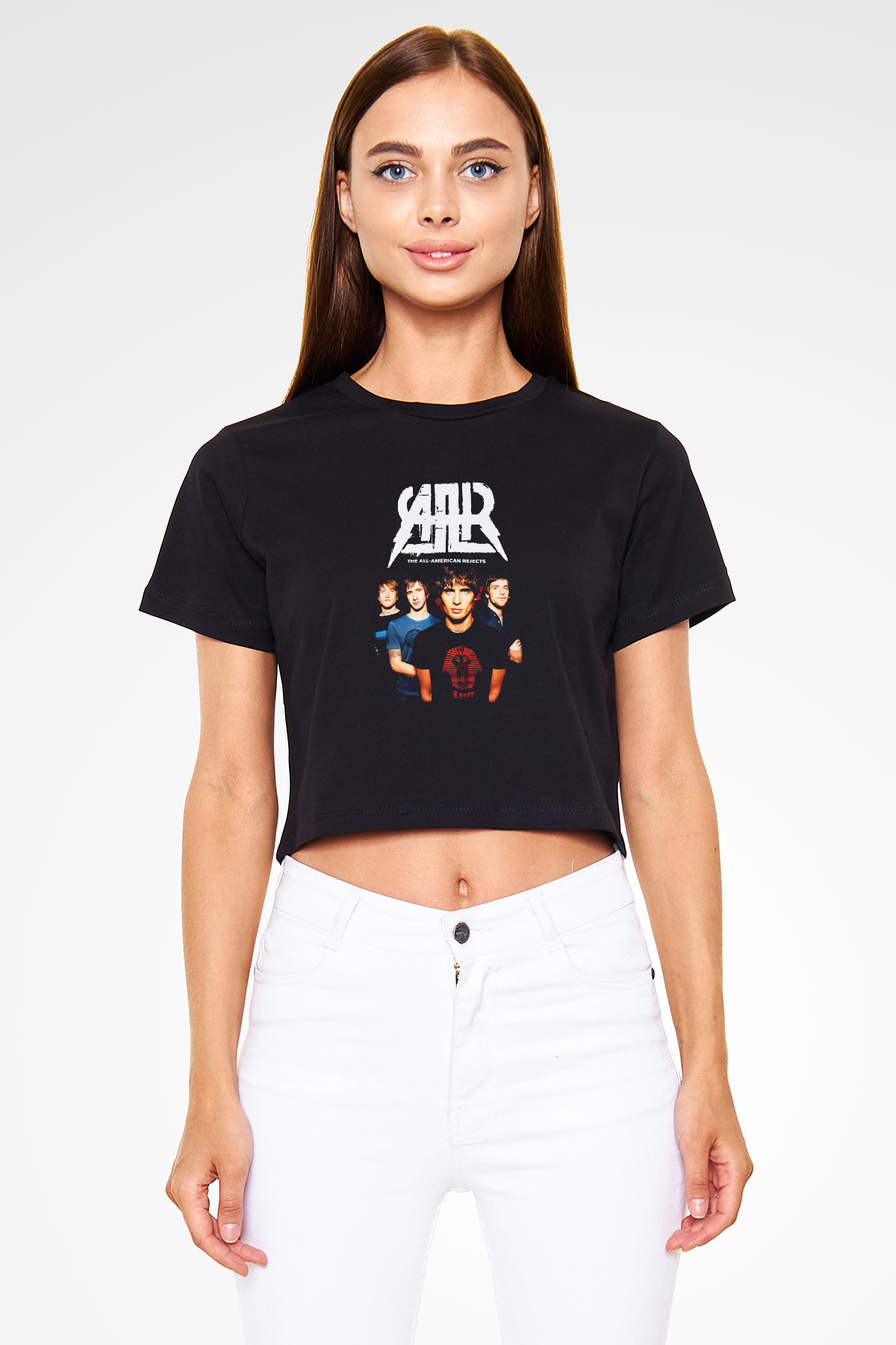 The All-American Rejects Siyah Crop Top Tişört