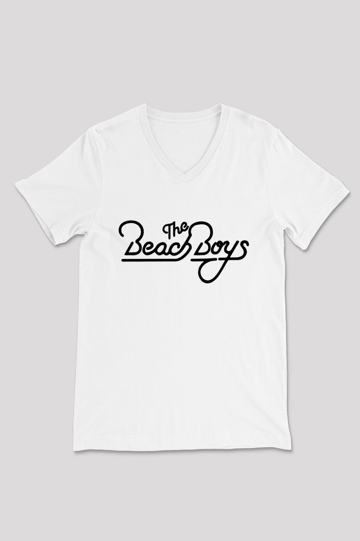 The Beach Boys Beyaz Unisex V Yaka Tişört T-Shirt