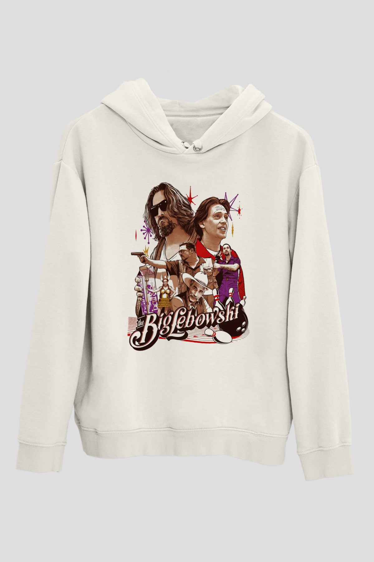 The Big Lebowski Büyük Lebowski Beyaz Unisex Kapşonlu Sweatshirt