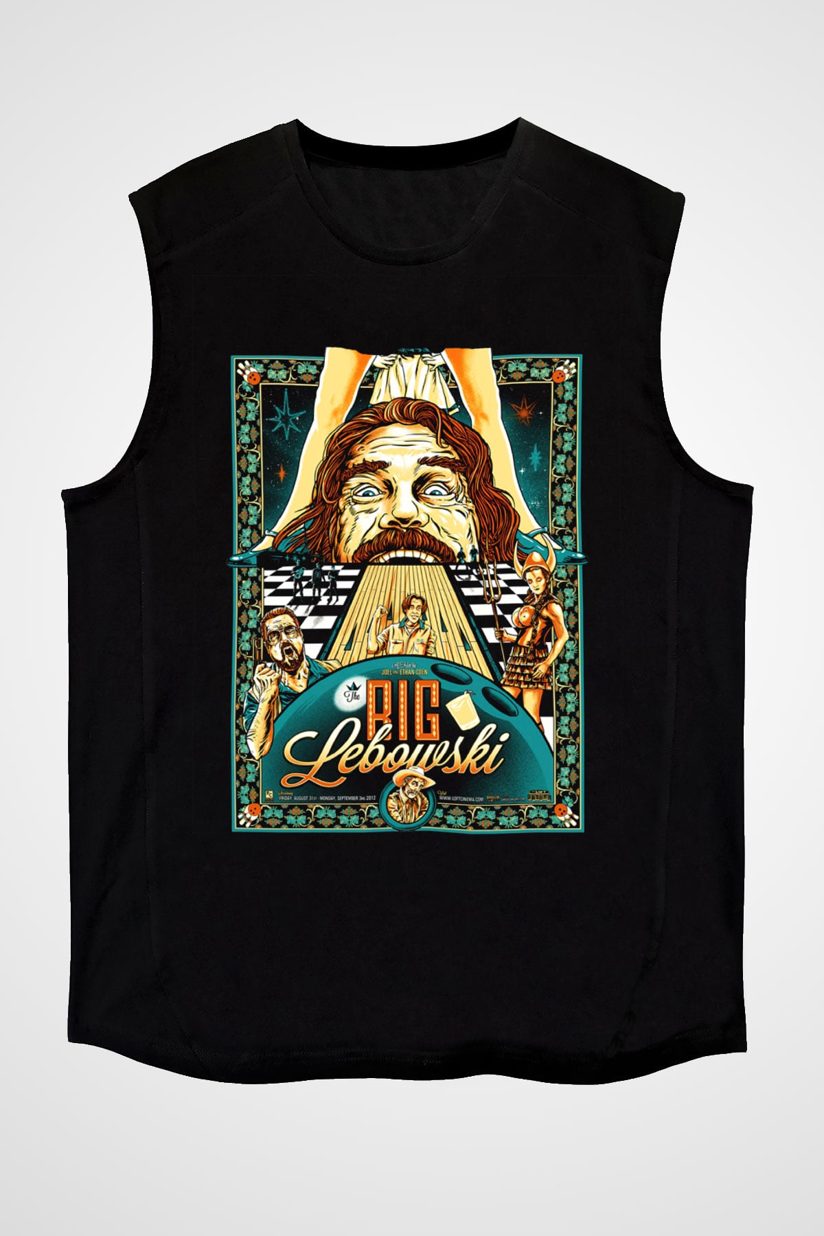 The Big Lebowski Büyük Lebowski Siyah Unisex Kolsuz Tişört