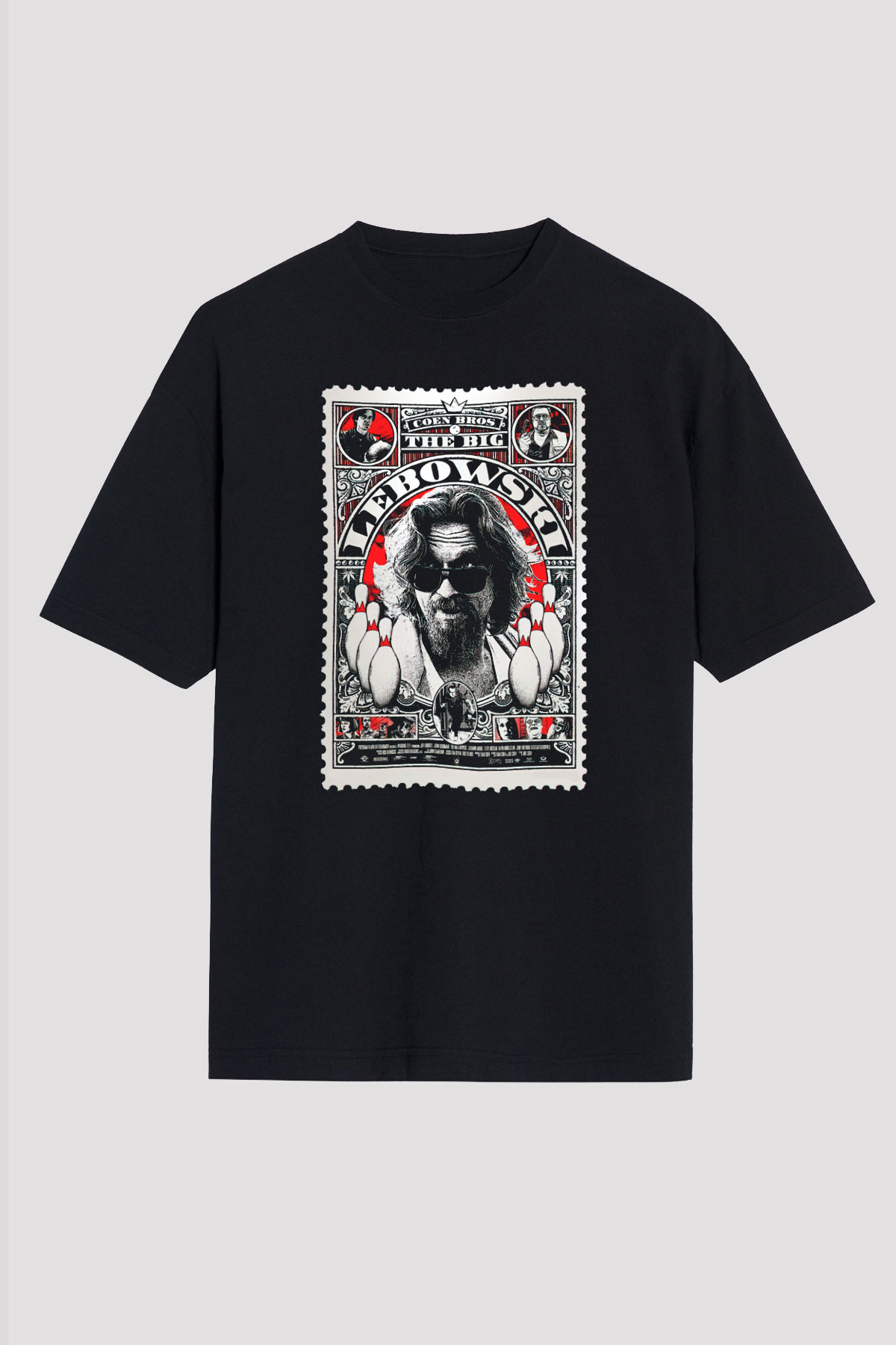 The Big Lebowski Büyük Lebowski Siyah Unisex Oversize Tişört