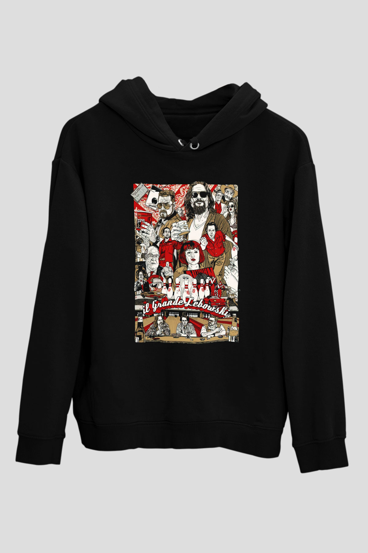 The Big Lebowski Büyük Lebowski Siyah Unisex Kapüşonlu Sweatshirt