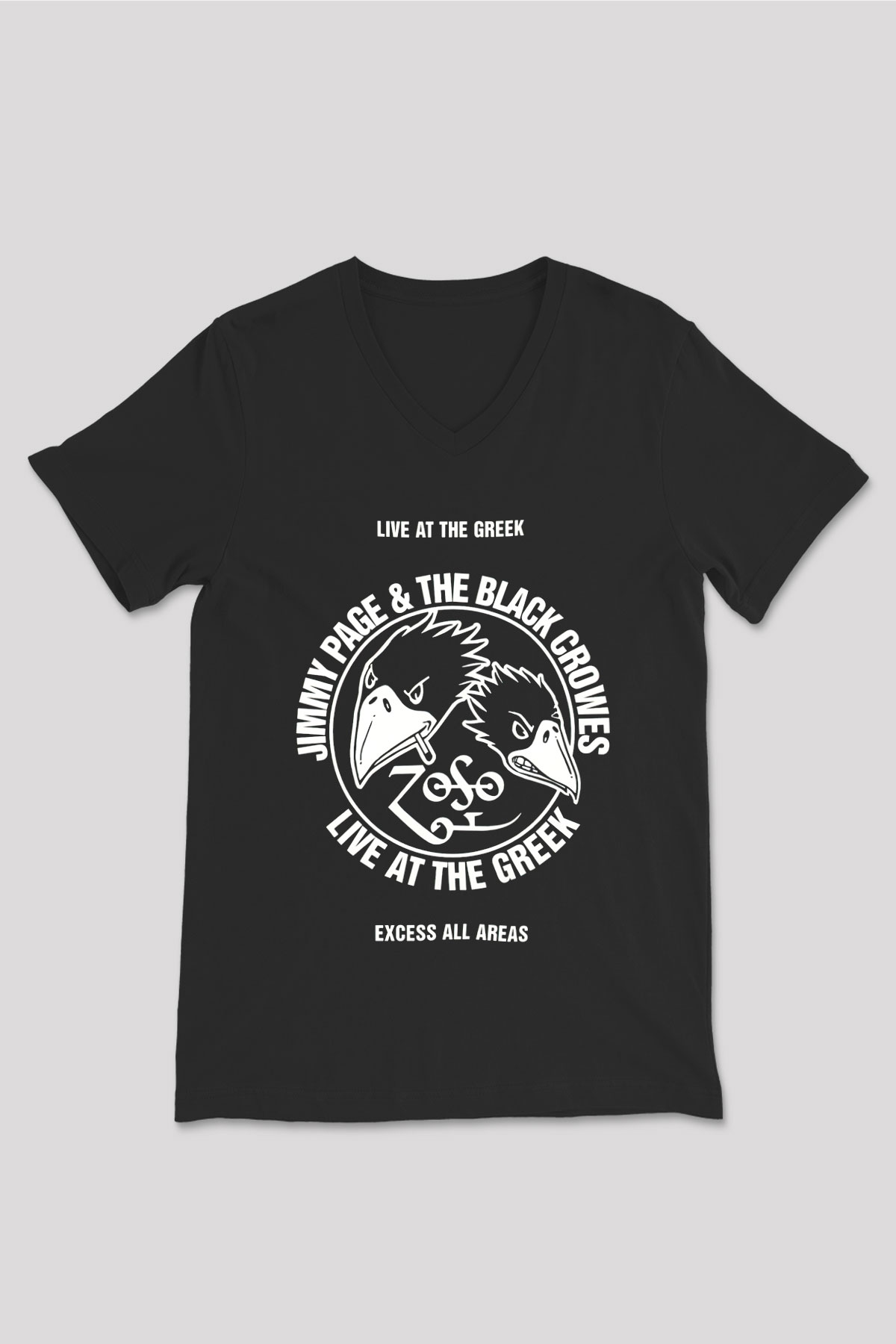 The Black Crowes Siyah Unisex V Yaka Tişört T-Shirt