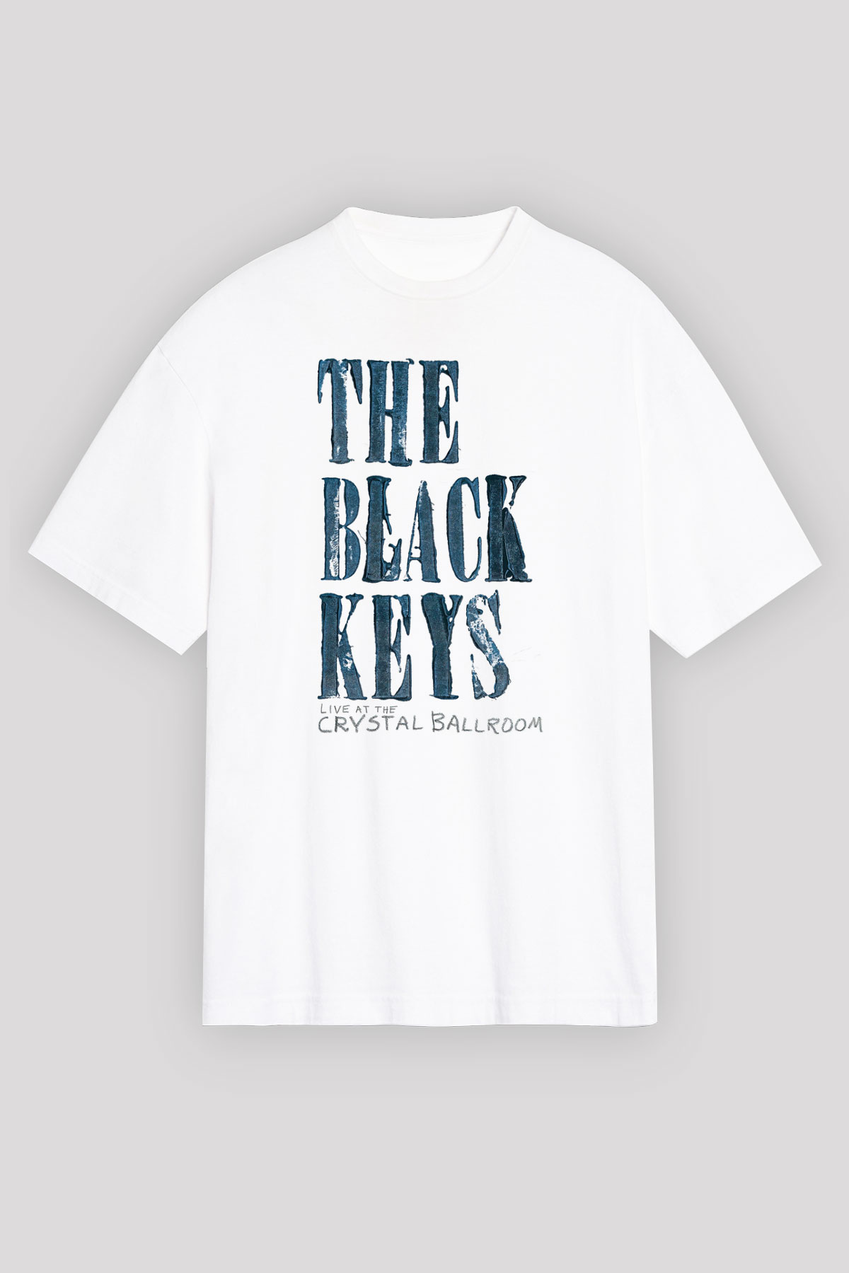 The Black Keys Baskılı Beyaz Unisex Oversize Tişört - Tshirt