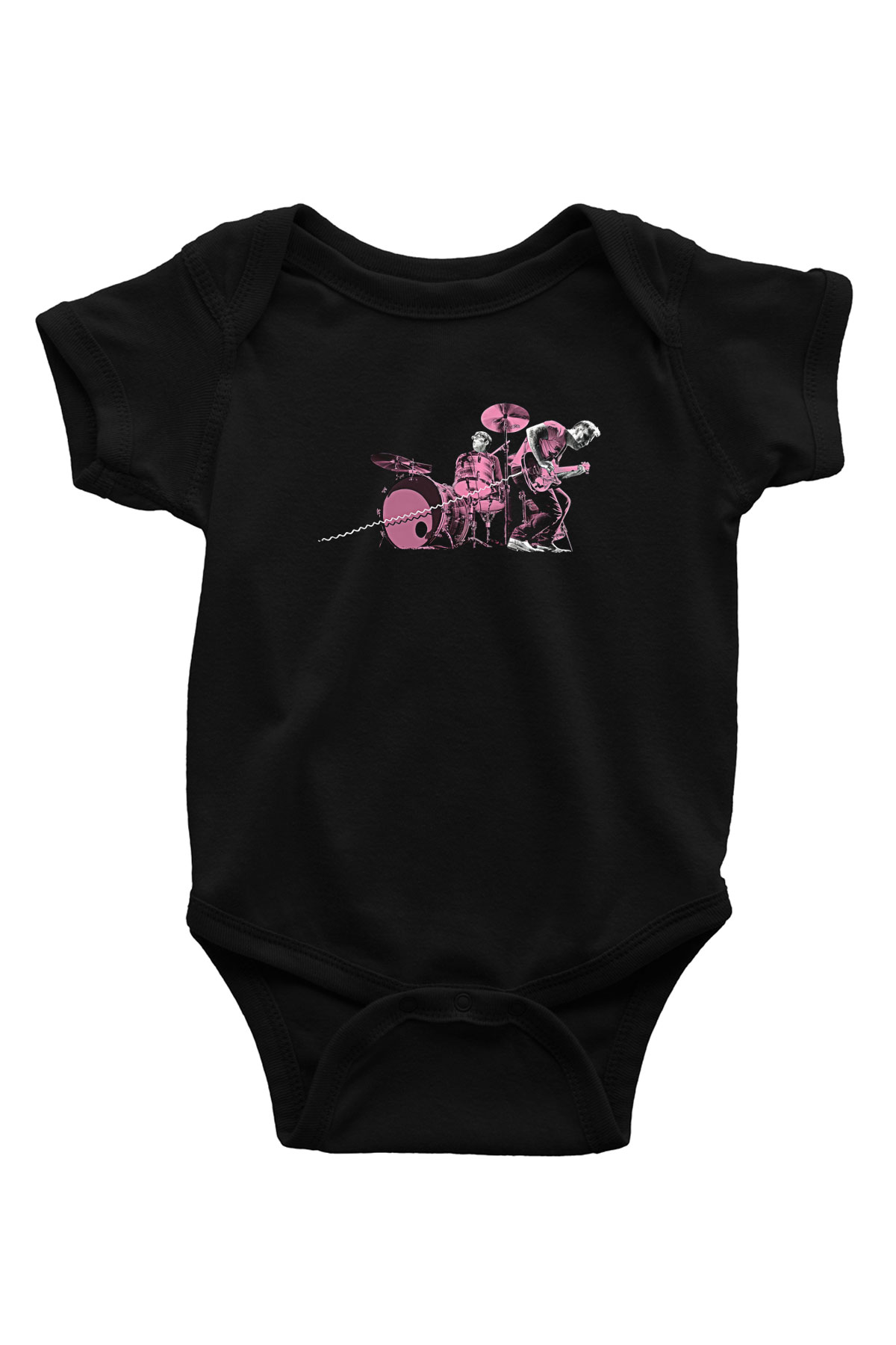 The Black Keys Baskılı Unisex Siyah Bebek Body - Zıbın