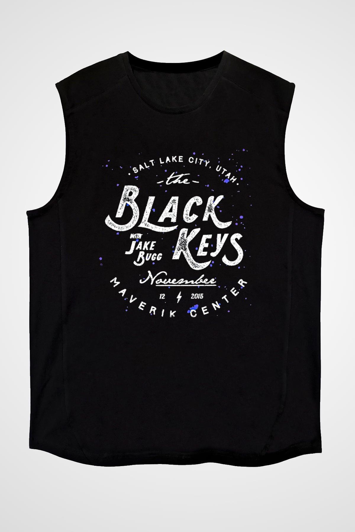 The Black Keys Baskılı Unisex Siyah Kolsuz Tişört - Tshirt