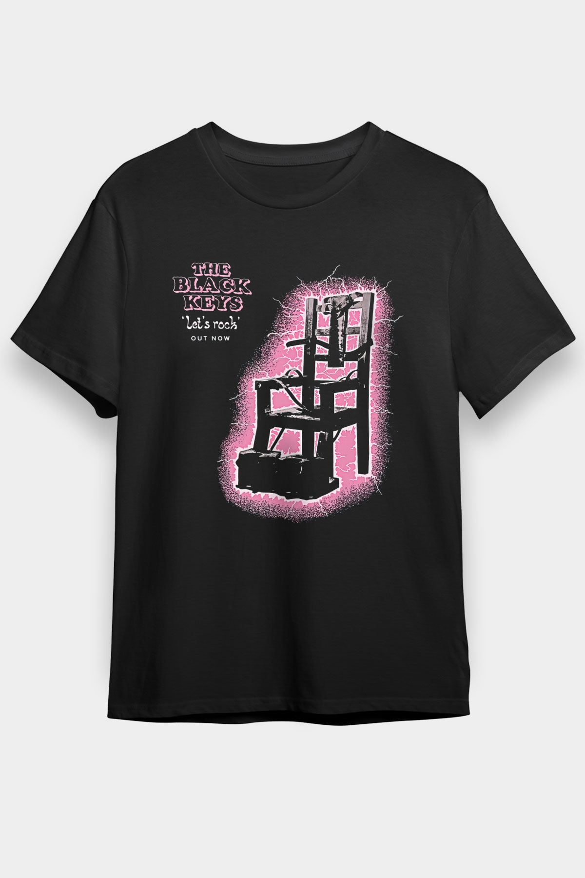 The Black Keys Baskılı Unisex Siyah Tişört - Tshirt