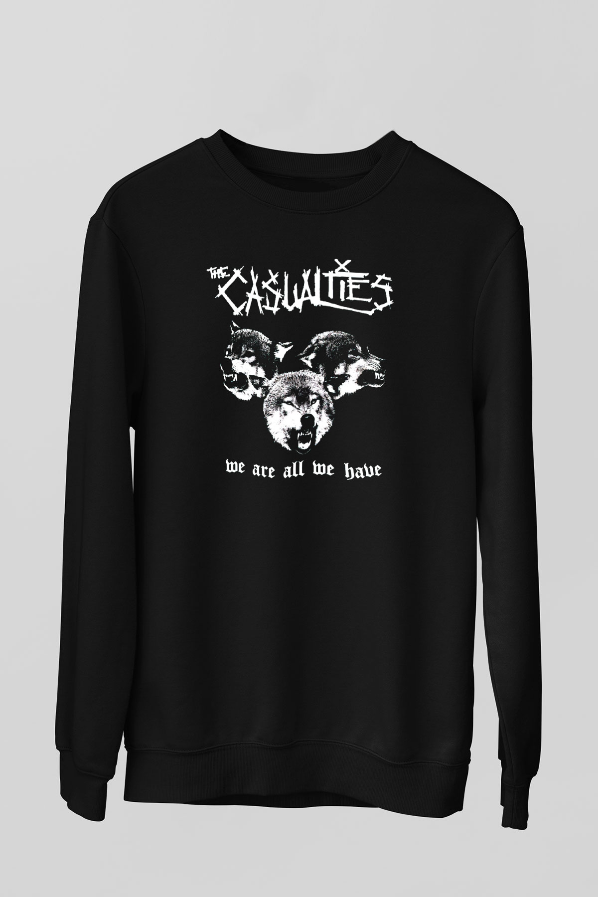 The Casualties Siyah Unisex Sweatshirt