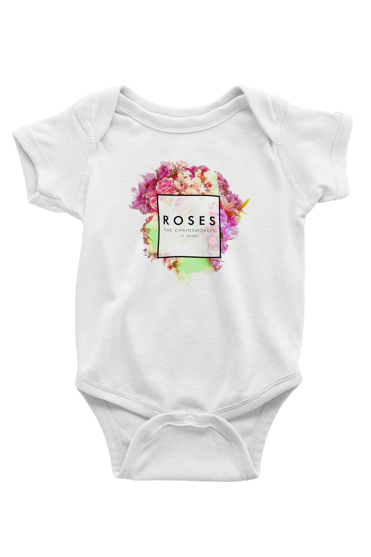 The Chainsmokers Baskılı Beyaz Unisex Bebek Body - Zıbın