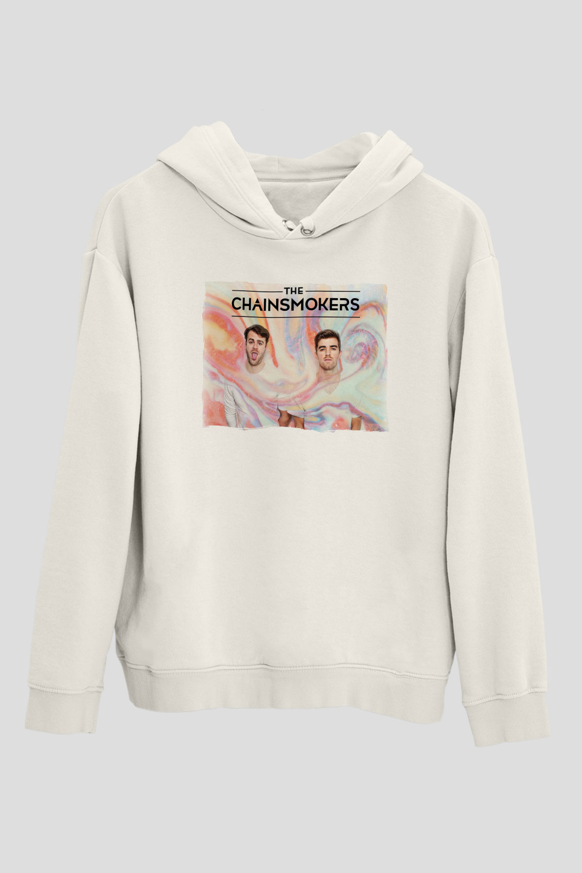 The Chainsmokers Beyaz Unisex Kapüşonlu Sweatshirt