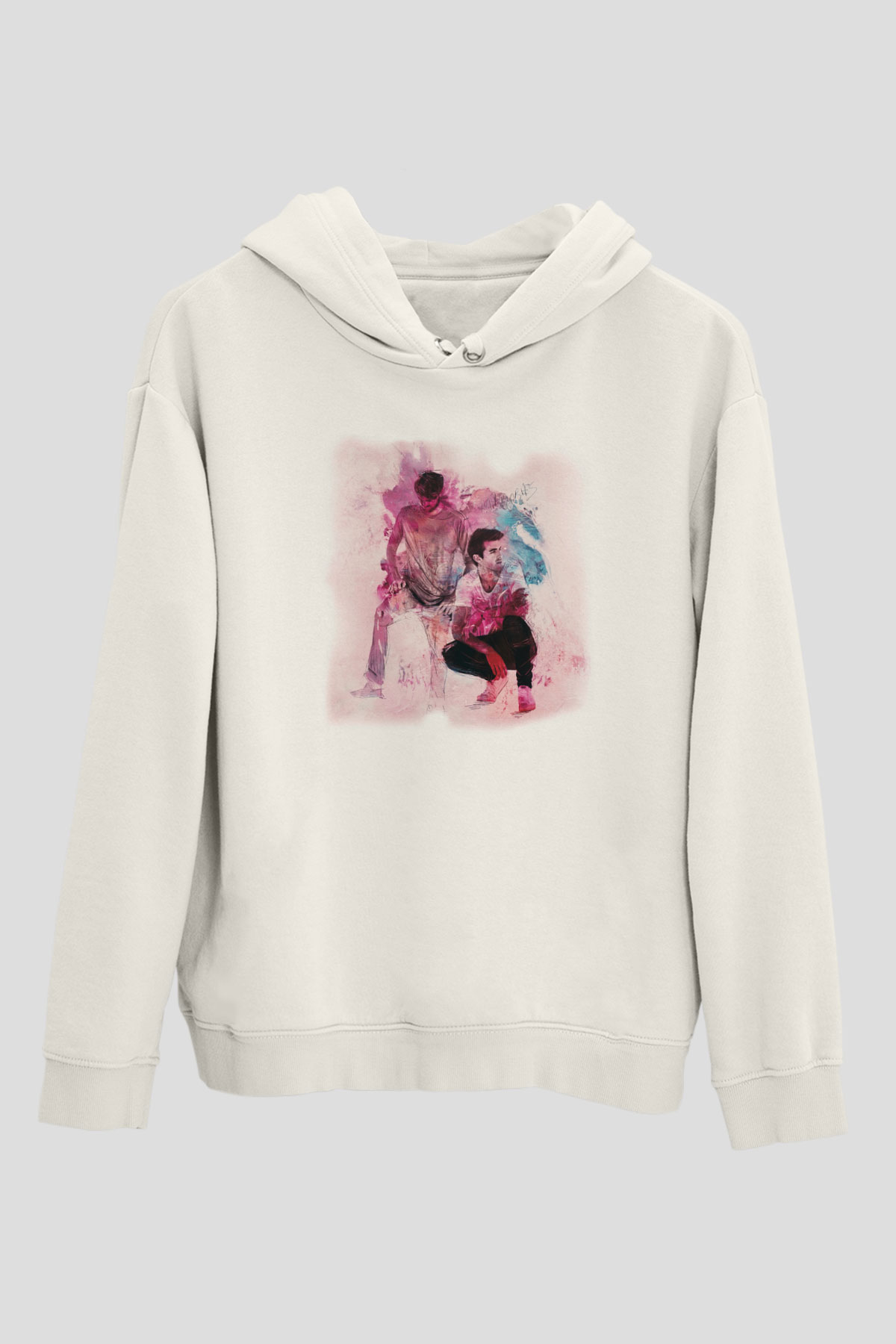 The Chainsmokers Beyaz Unisex Kapüşonlu Sweatshirt
