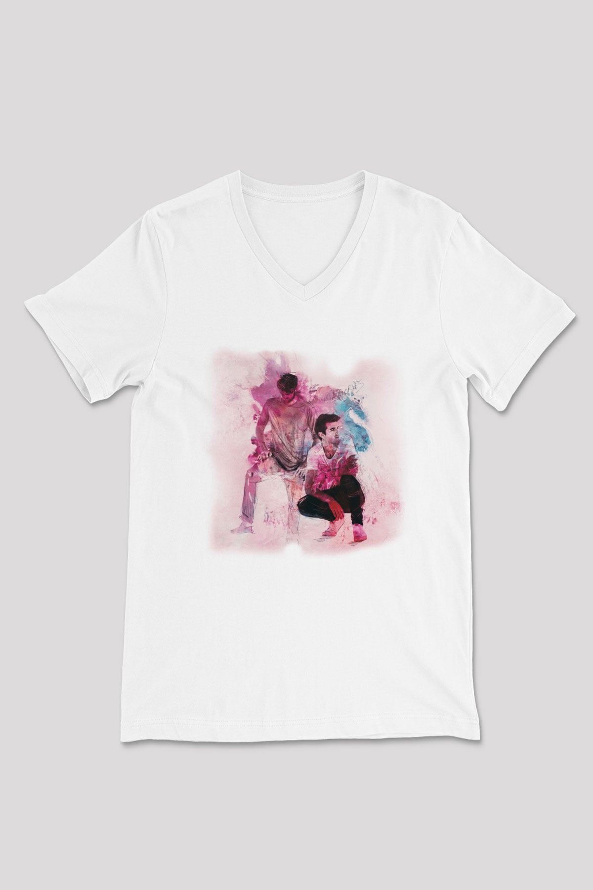 The Chainsmokers Beyaz Unisex V Yaka Tişört