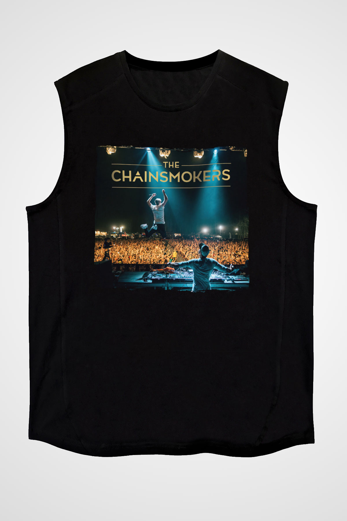 The Chainsmokers Siyah Unisex Kolsuz Tişört