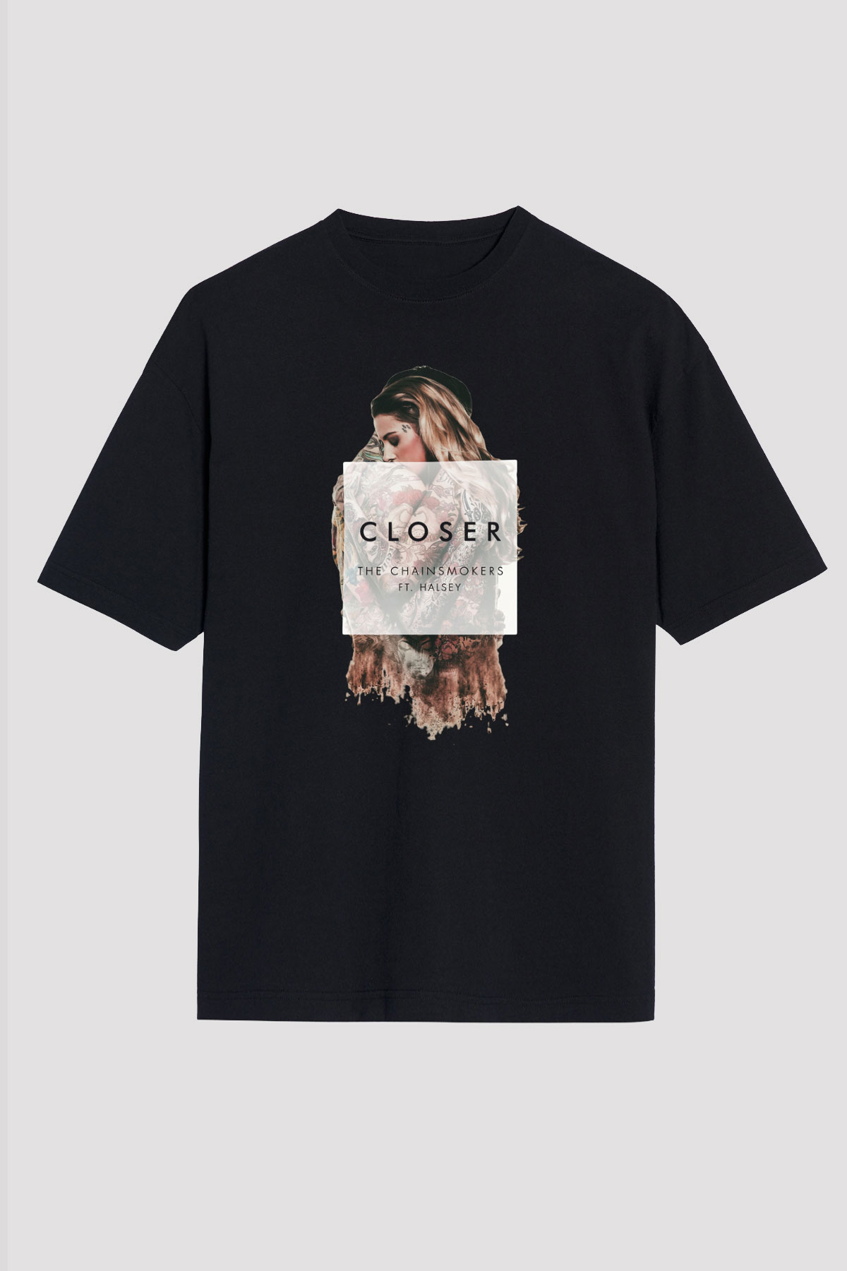 The Chainsmokers Siyah Unisex Oversize Tişört T-Shirt