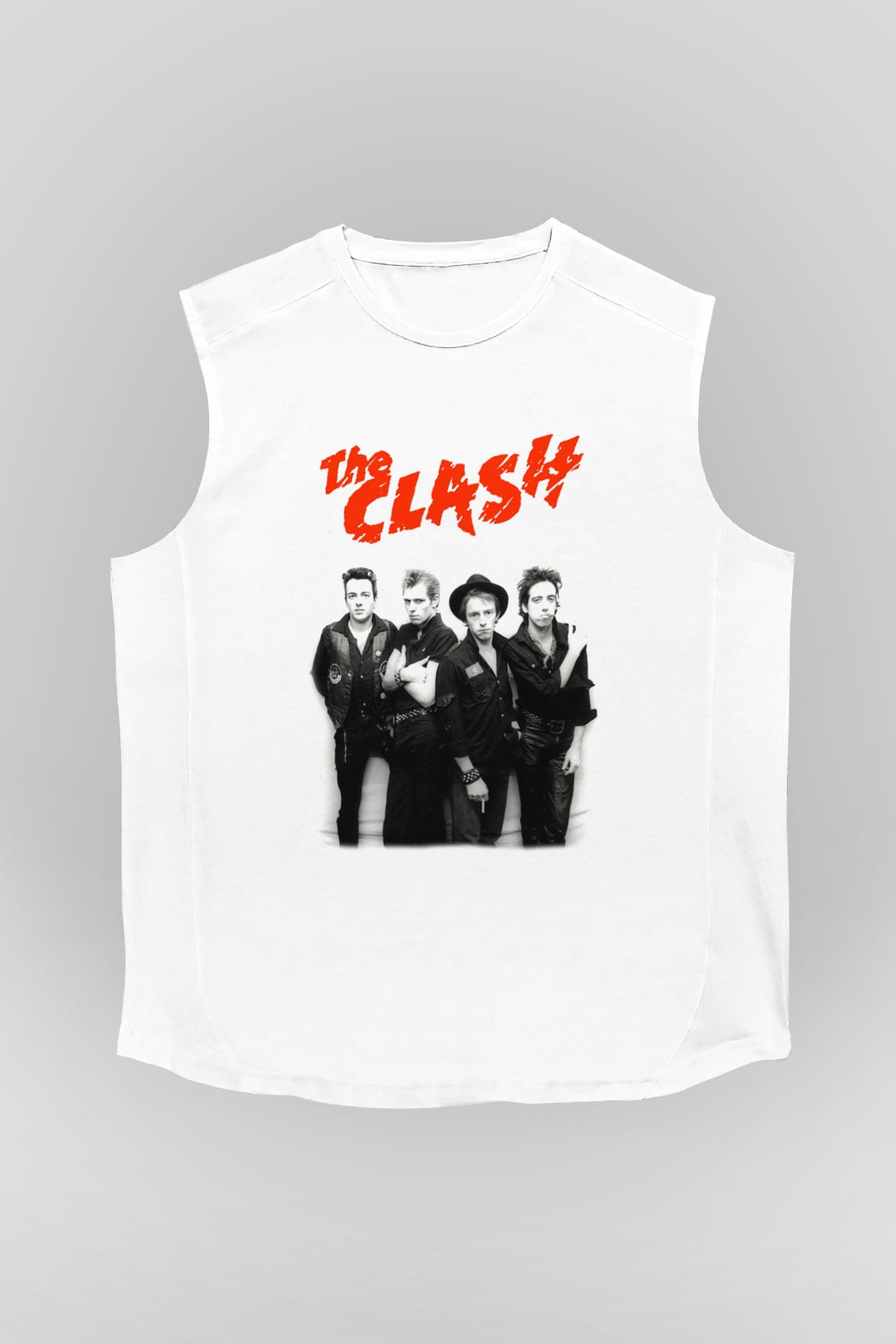 The Clash Beyaz Unisex Kolsuz Tişört