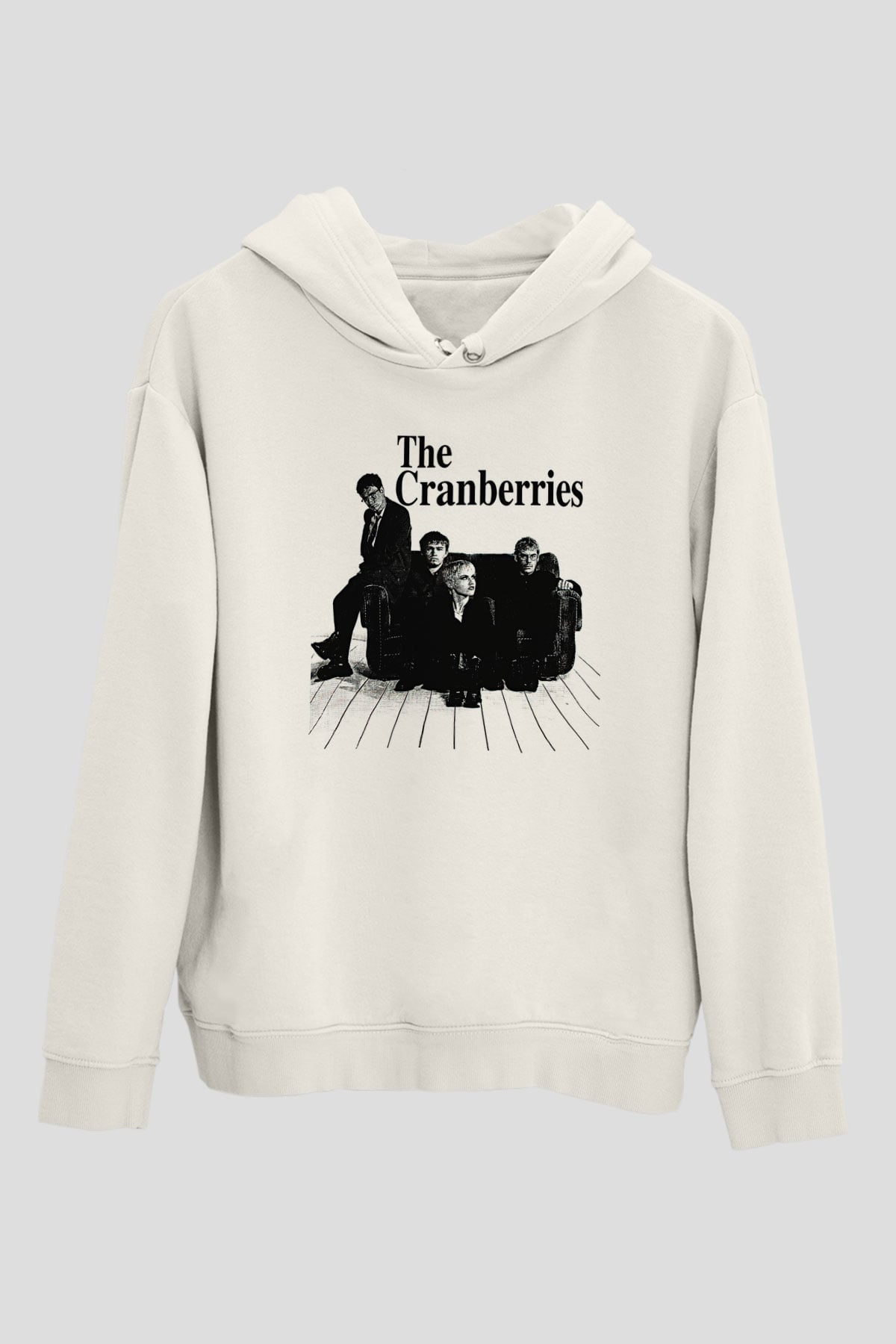 The Cranberries Baskılı Beyaz Unisex Kapüşonlu Sweatshirt