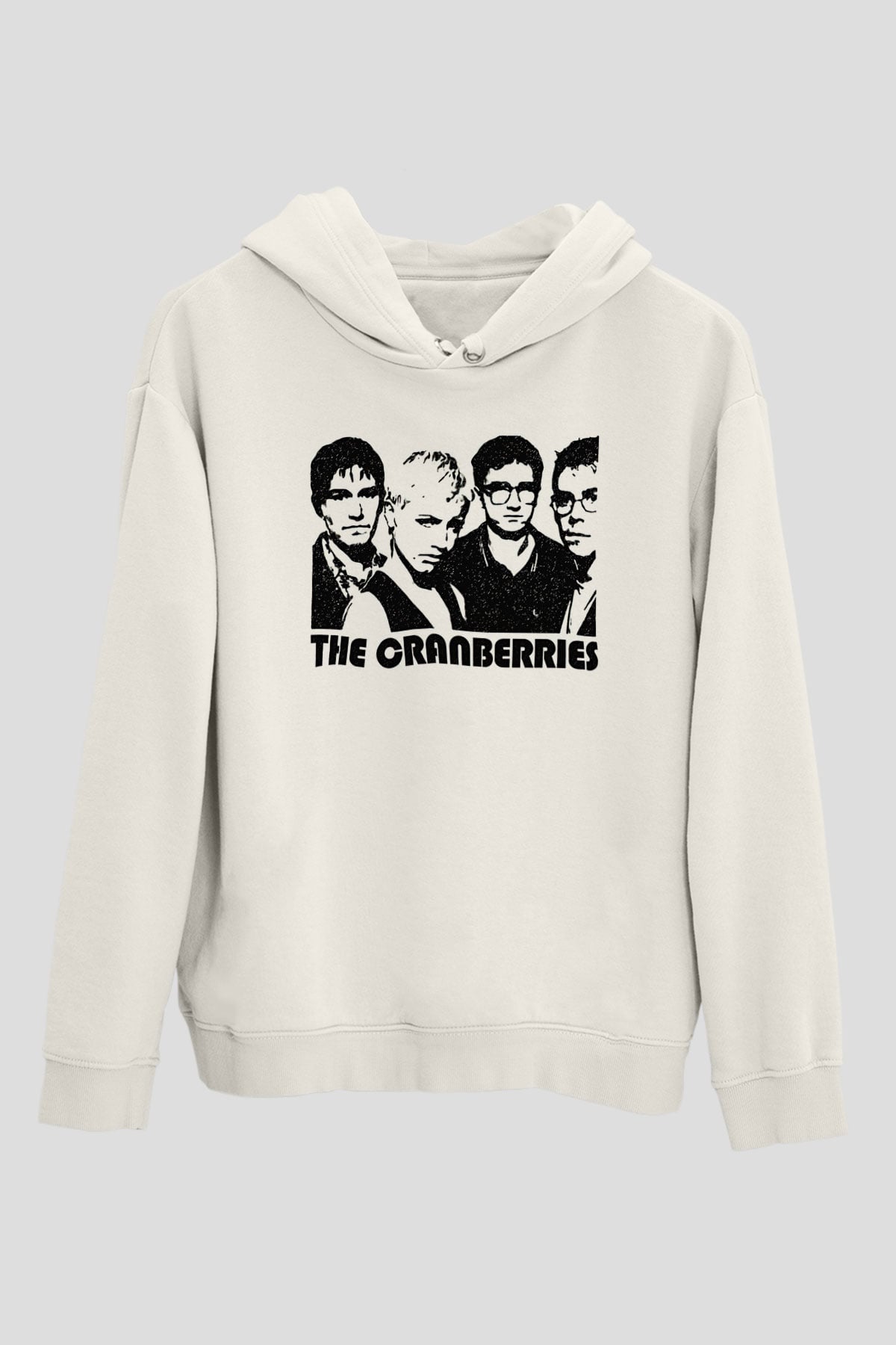 The Cranberries Baskılı Beyaz Unisex Kapüşonlu Sweatshirt