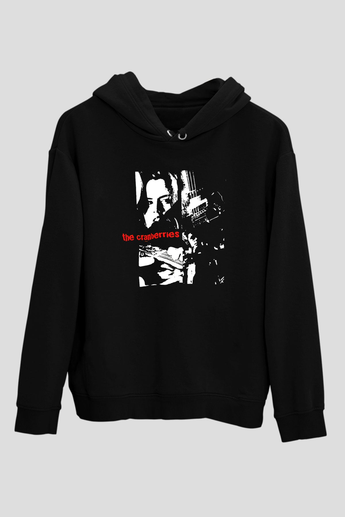 The Cranberries Baskılı Unisex Siyah Kapüşonlu Sweatshirt