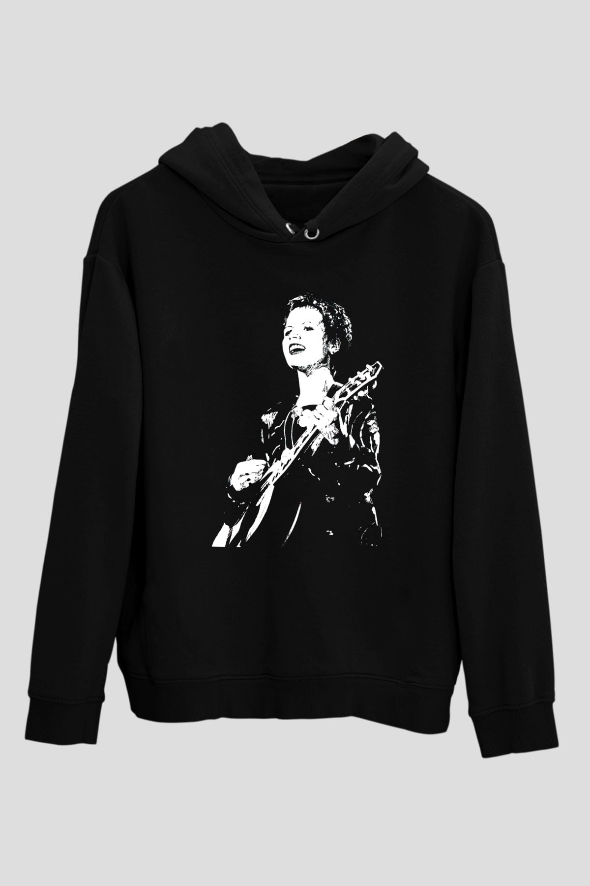 The Cranberries Baskılı Unisex Siyah Kapüşonlu Sweatshirt