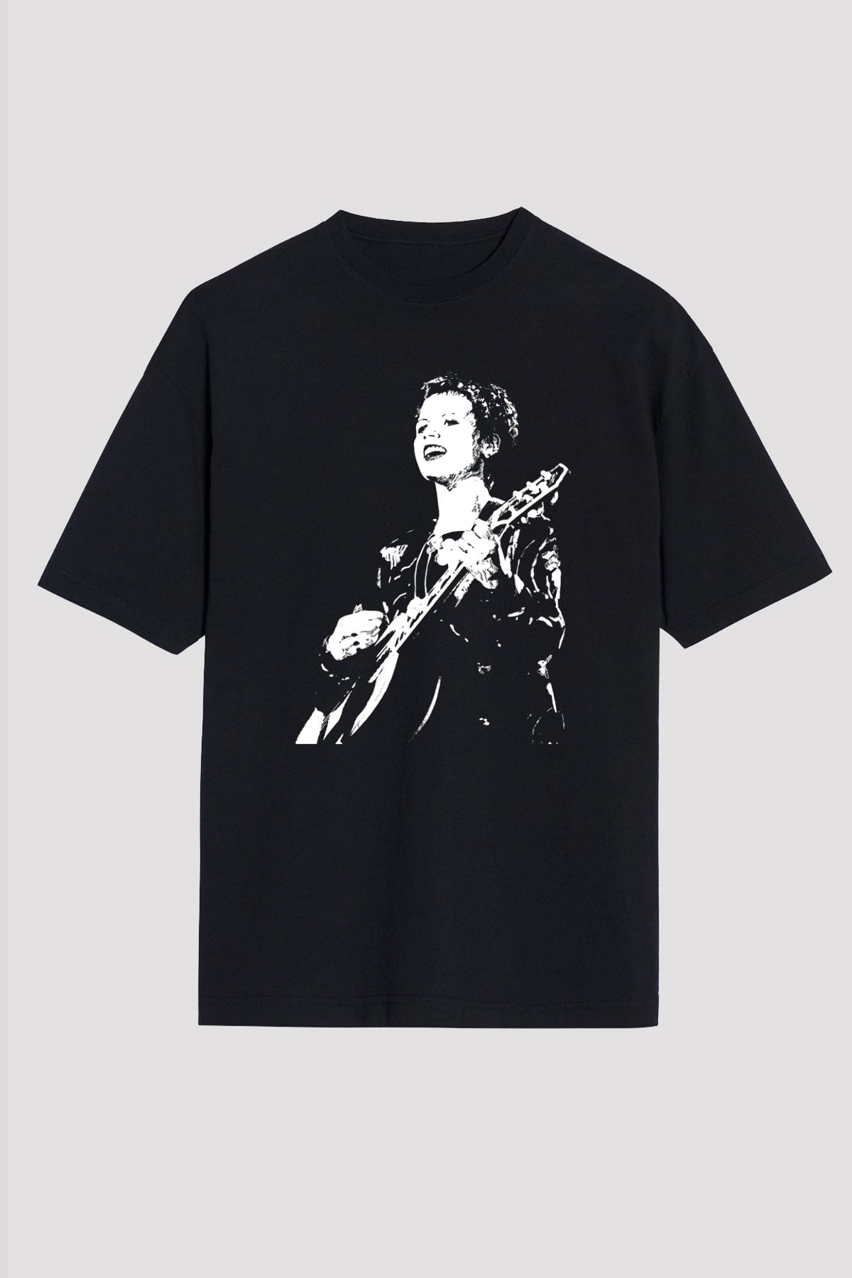The Cranberries Baskılı Unisex Siyah Oversize Tişört - Tshirt