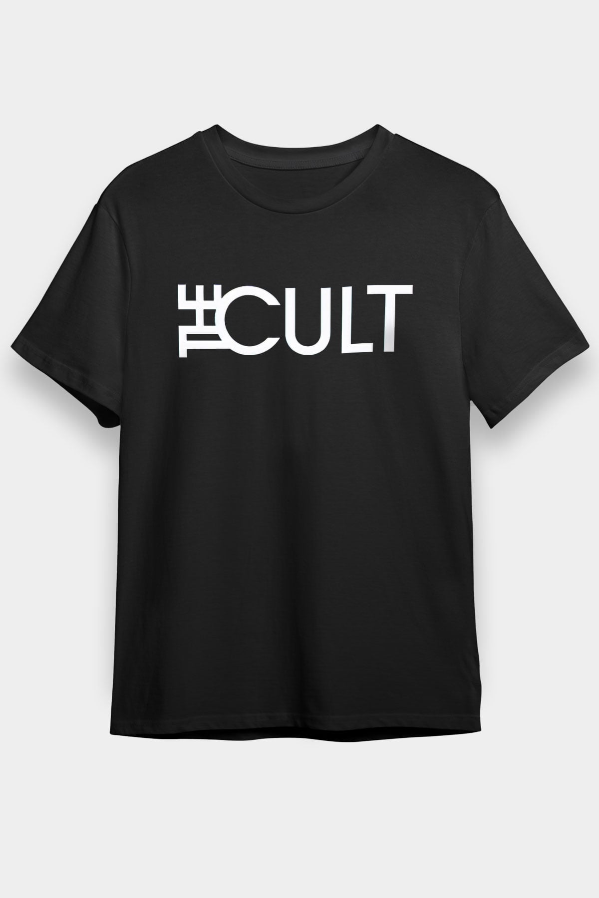 The Cult Baskılı Unisex Siyah Tişört - Tshirt