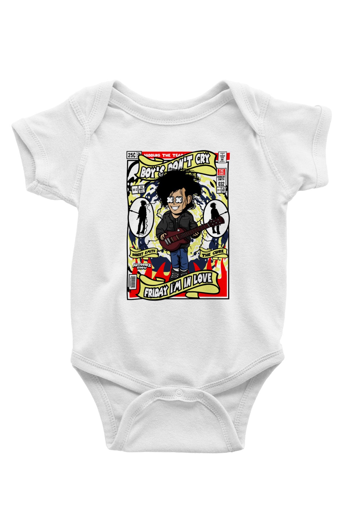 The Cure Baskılı Unisex Beyaz Bebek Body - Zıbın