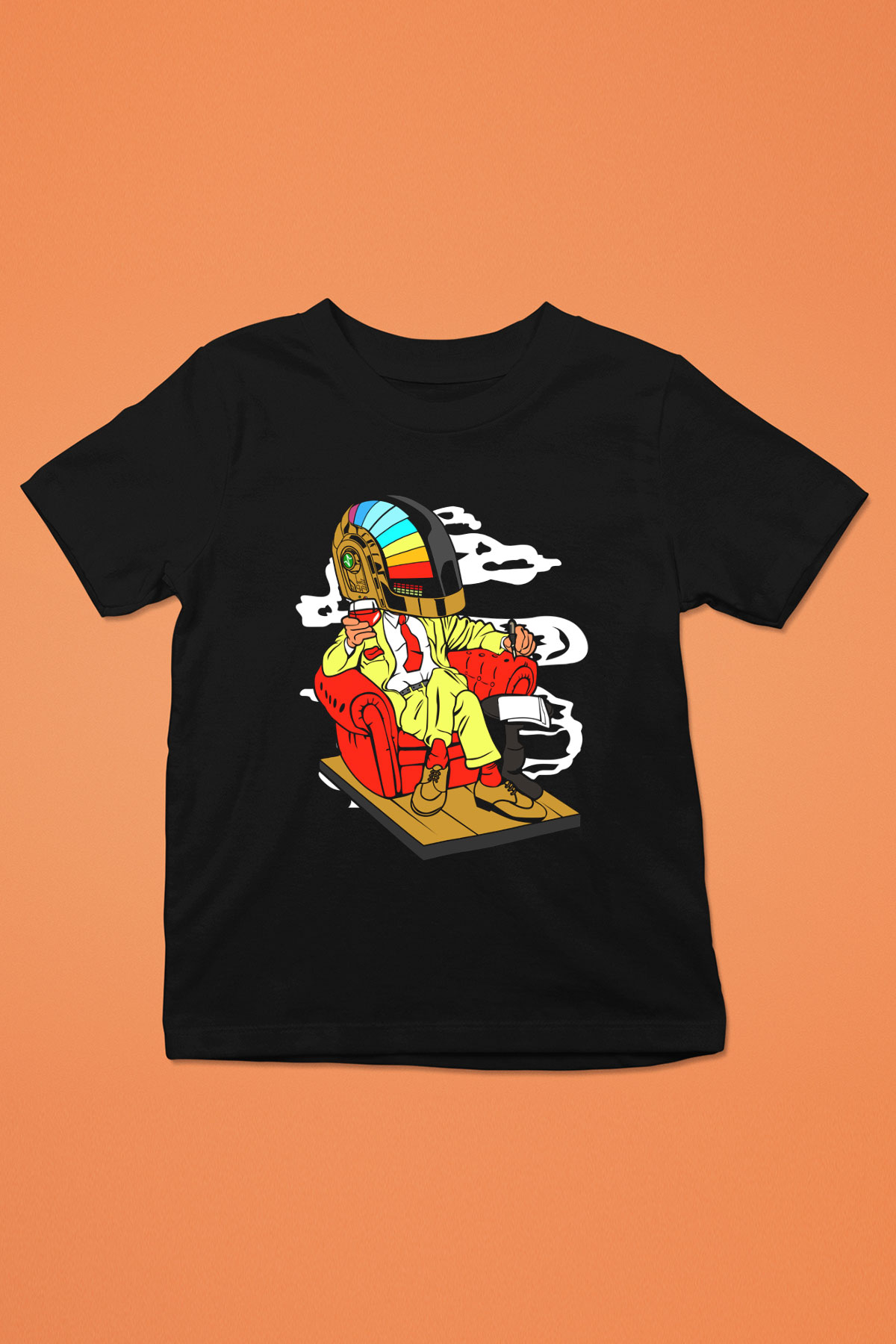 The Daft Punk Boss Baskılı Unisex Siyah Çocuk Tişört
