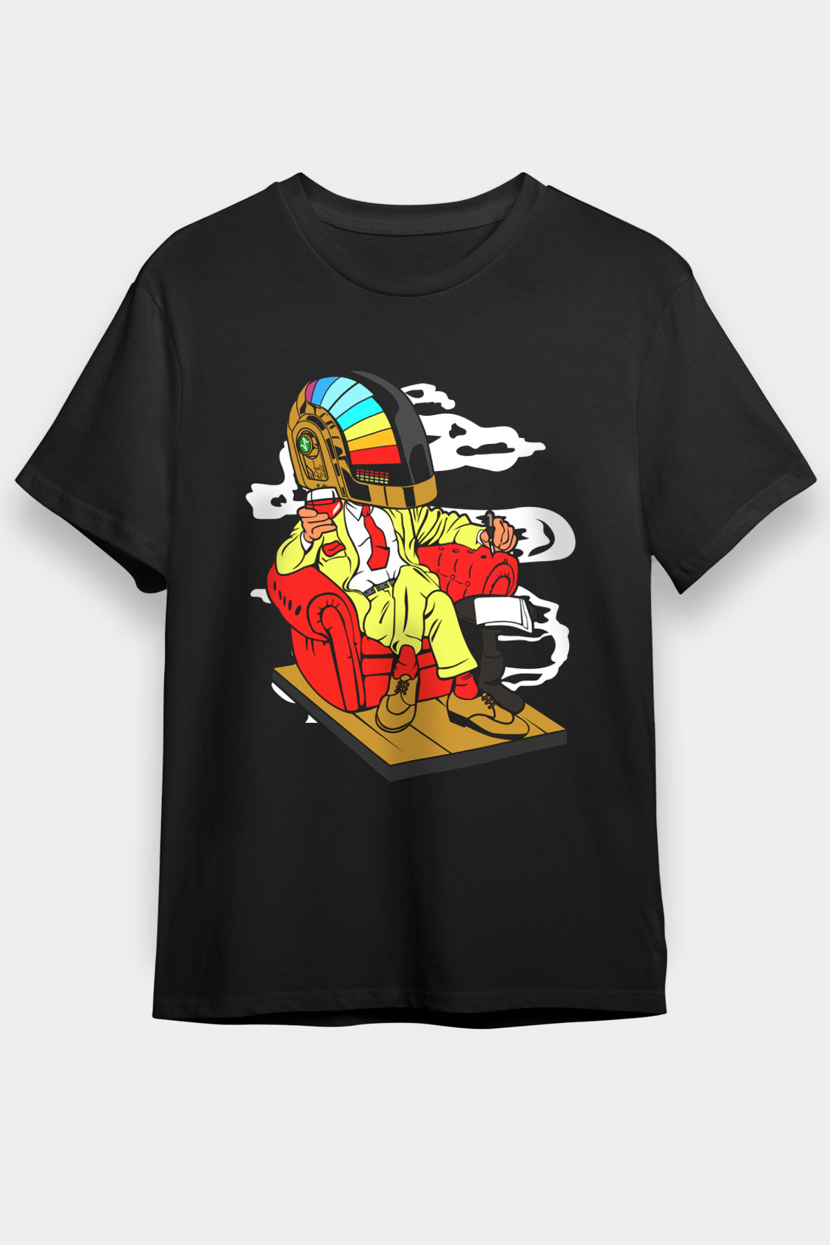 The Daft Punk Boss Baskılı Unisex Siyah Tişört