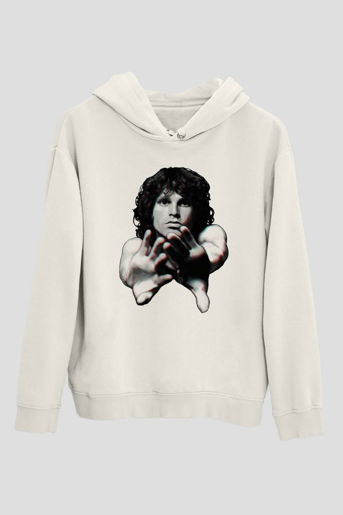The Doors Beyaz Unisex Kapüşonlu Sweatshirt