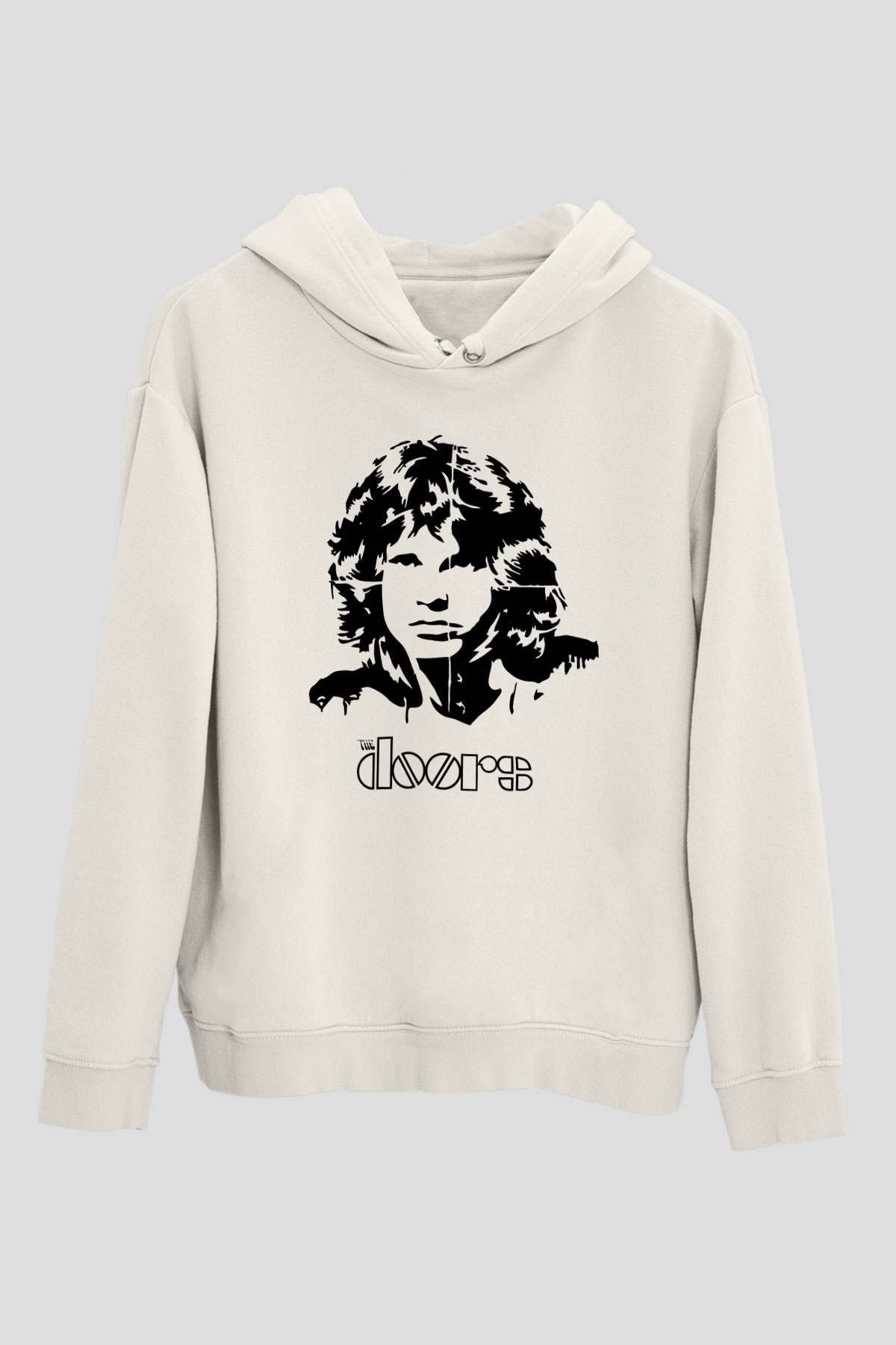 The Doors Beyaz Unisex Kapüşonlu Sweatshirt