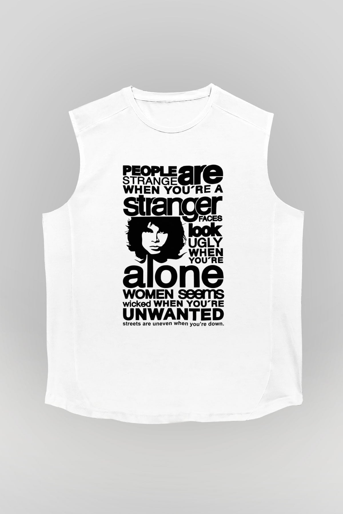 The Doors People Are Strange When You're A Stranger Beyaz Unisex Kolsuz Tişört
