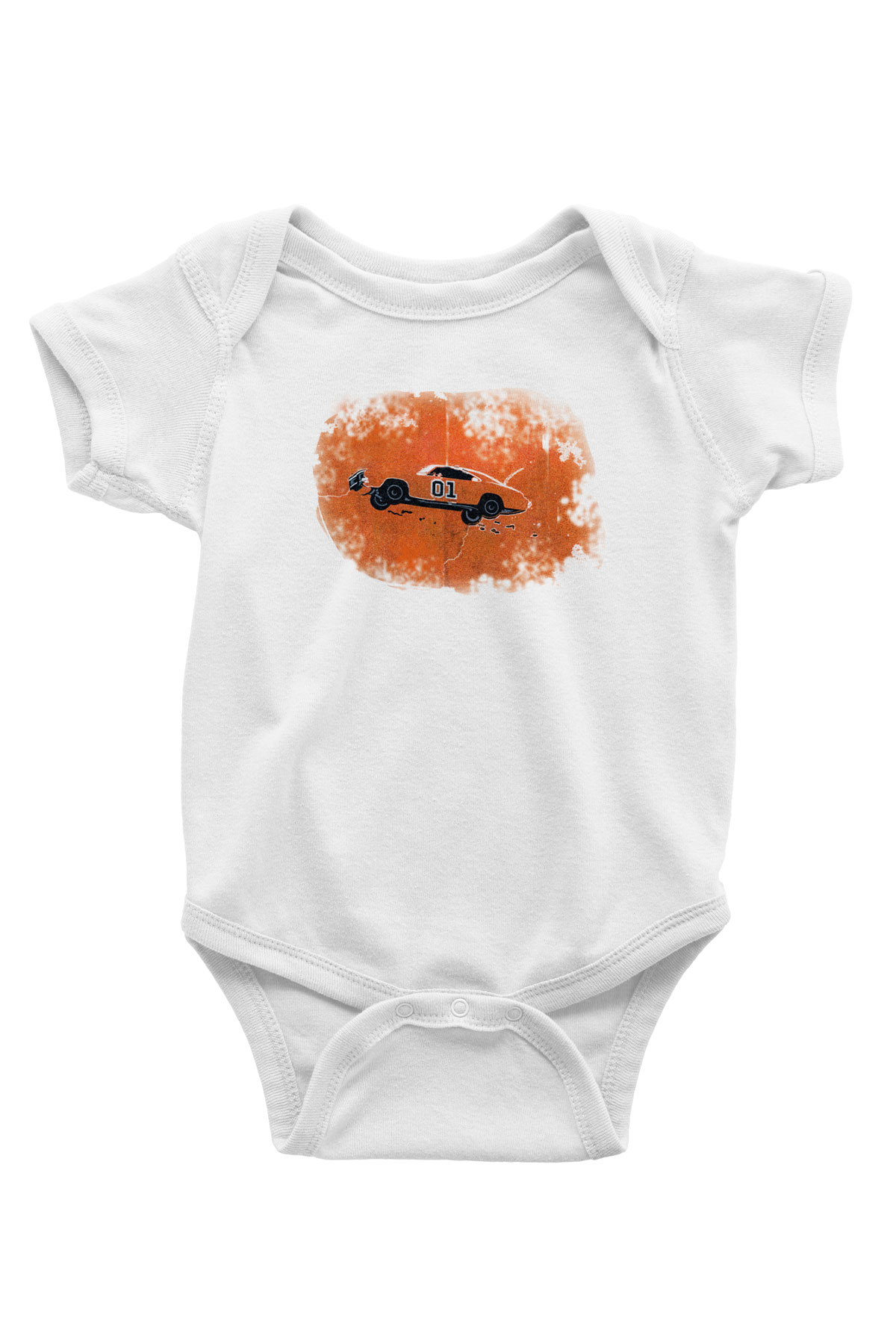 The Dukes of Hazzard Baskılı Beyaz Unisex Bebek Body - Zıbın