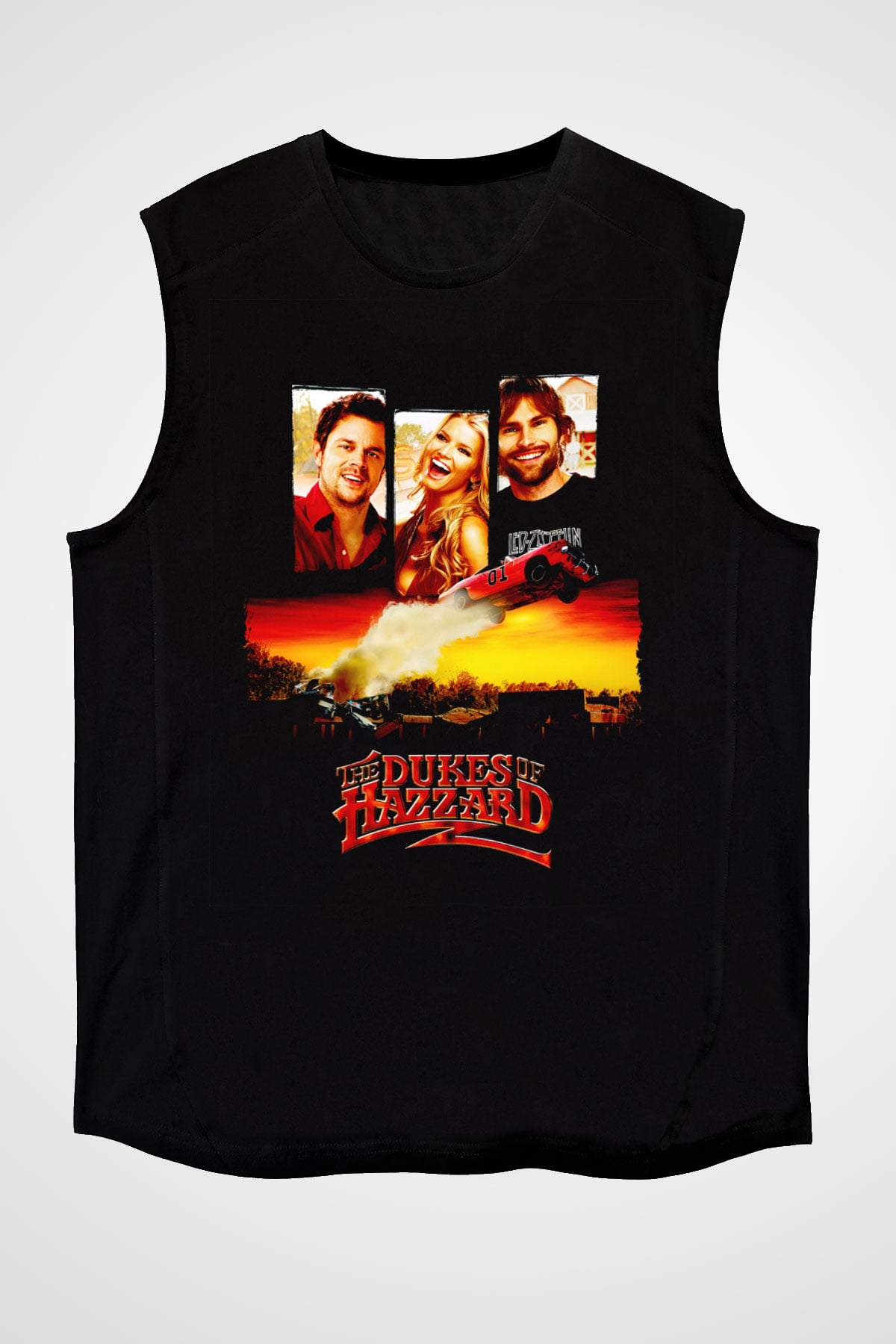 The Dukes of Hazzard Siyah Unisex  Kolsuz Tişört