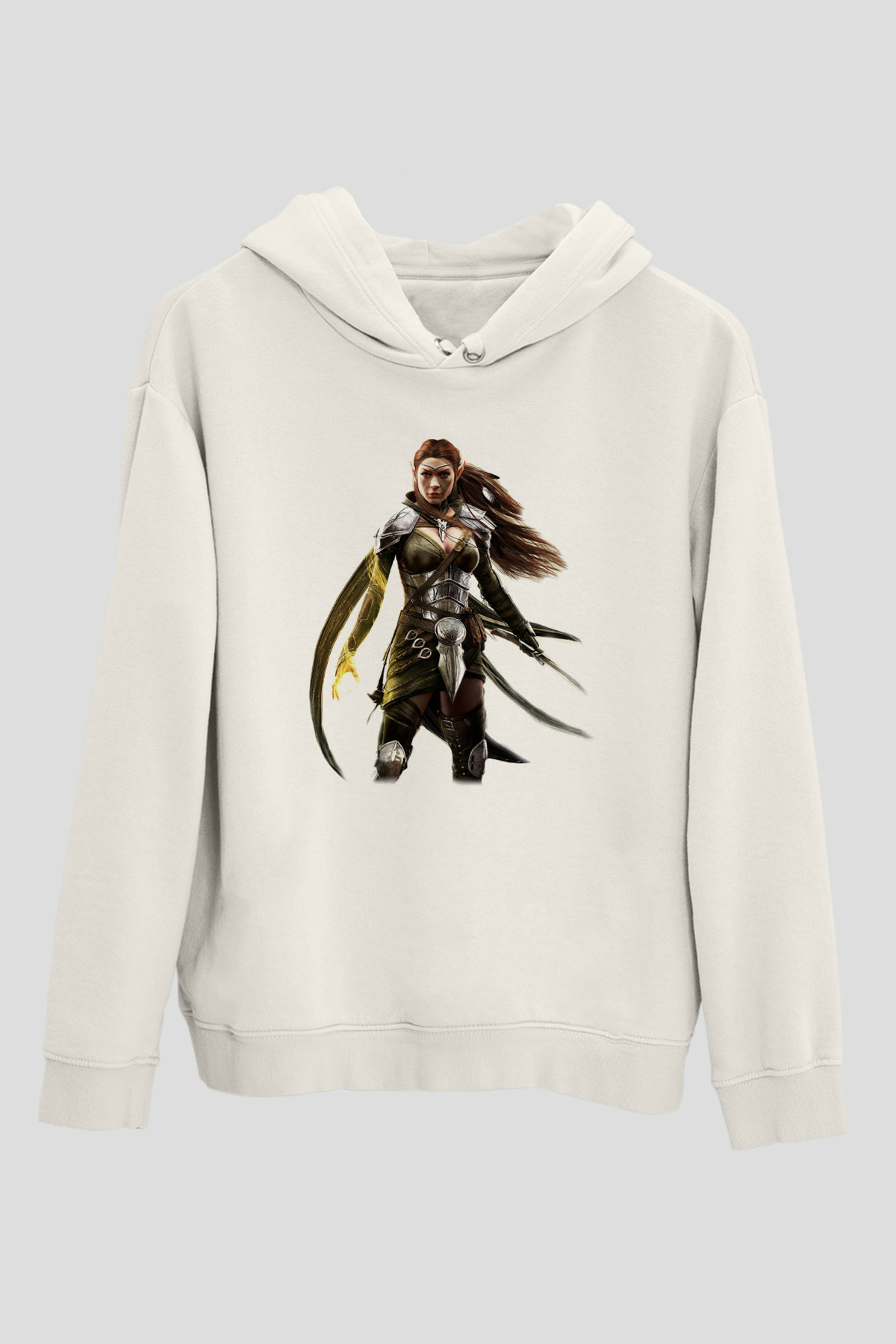 The Elder Scrolls Online Beyaz Unisex Kapşonlu Sweatshirt