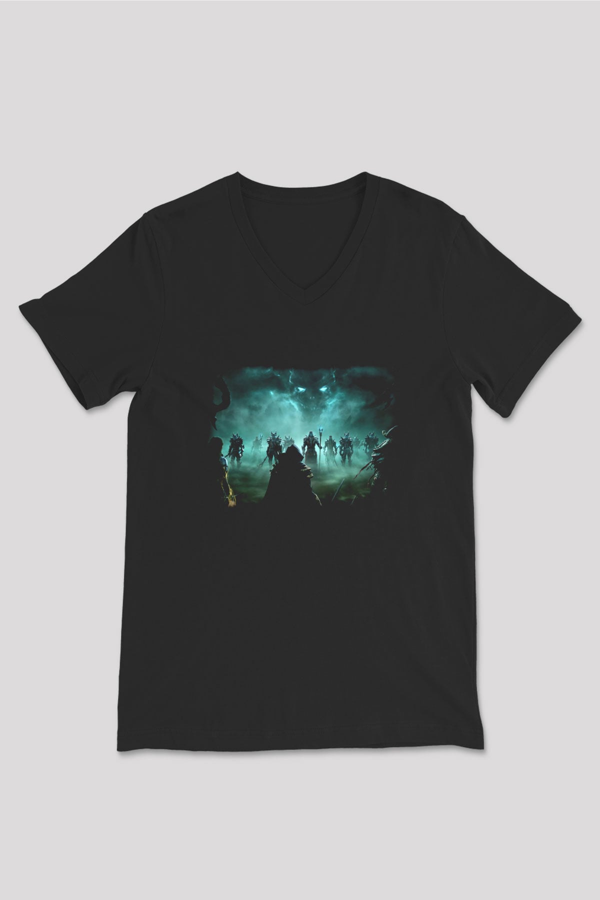 The Elder Scrolls Online Siyah Unisex V Yaka Tişört T-Shirt