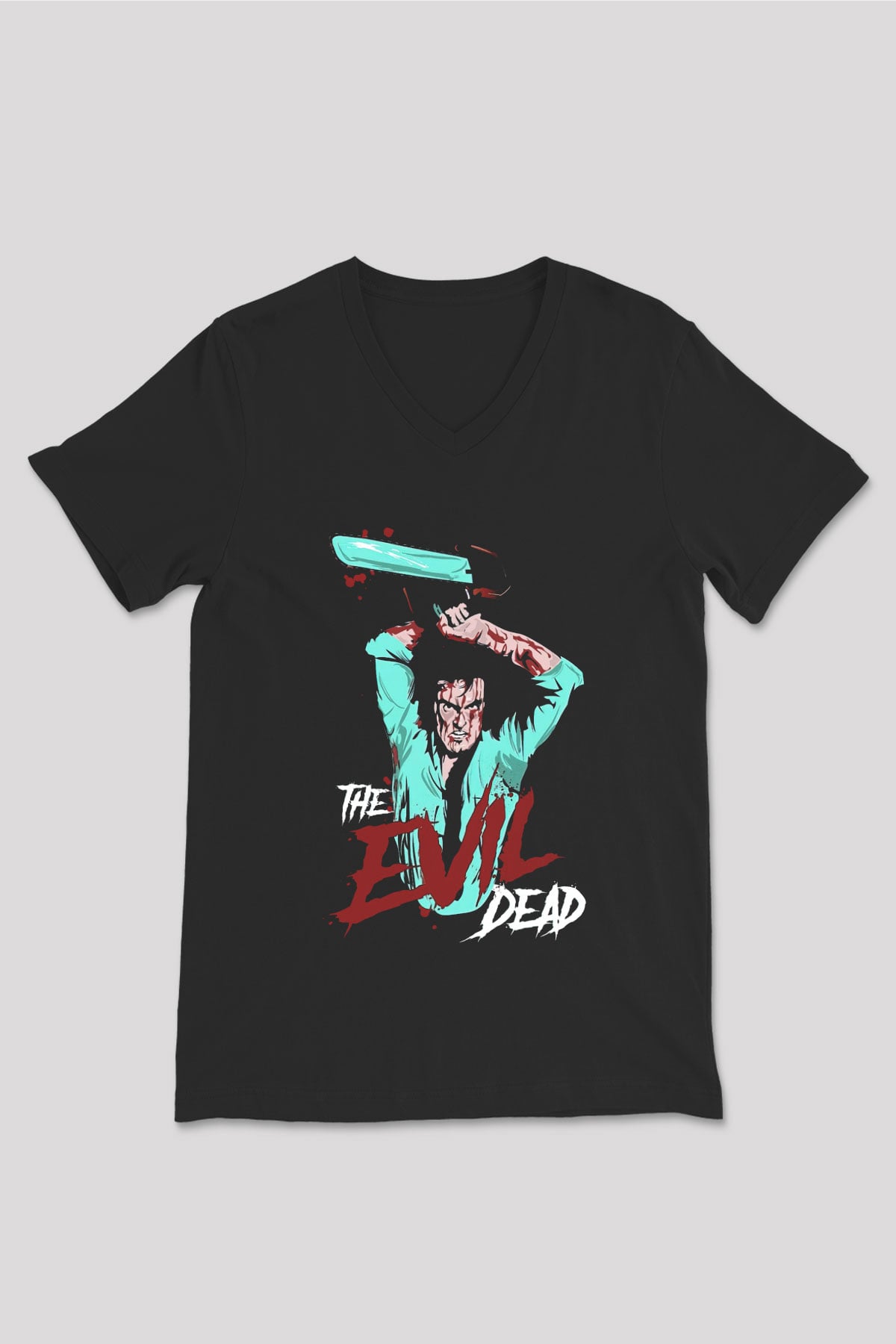 The Evil Dead Siyah Unisex V Yaka Tişört