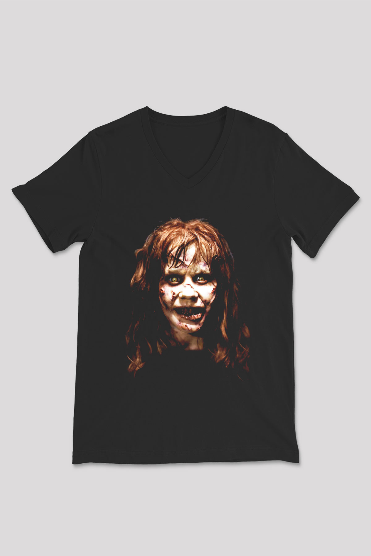 The Exorcist Siyah Unisex V Yaka Tişört