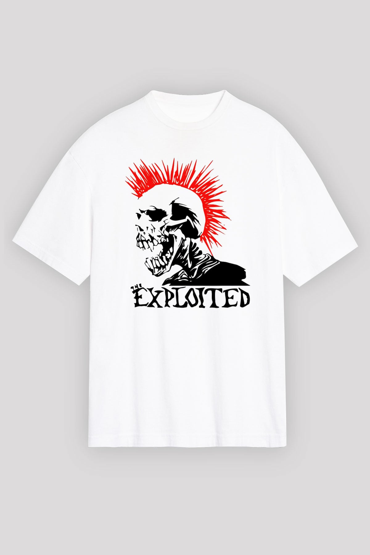 The Exploited Beyaz Unisex Oversize Tişört T-Shirt